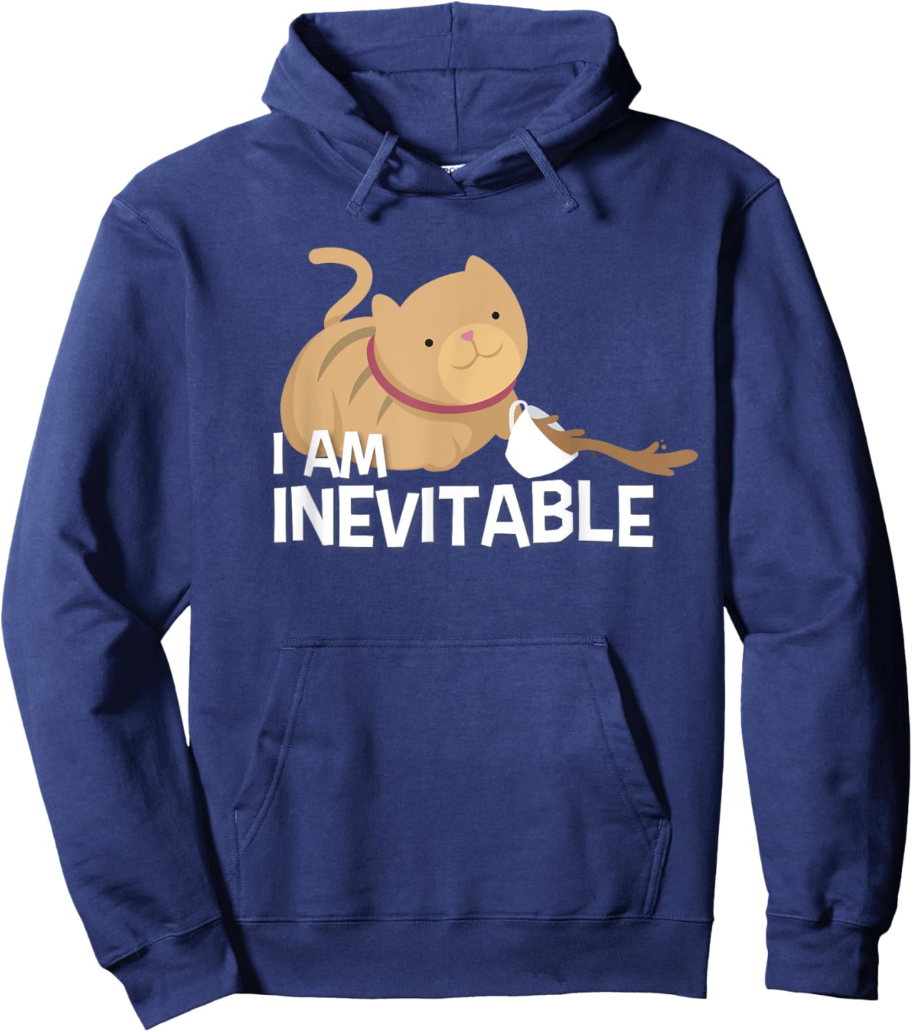 Funny Cat Shirt - I Am Inevitable Humorous Evil Hoodie - Hoodie | Navy