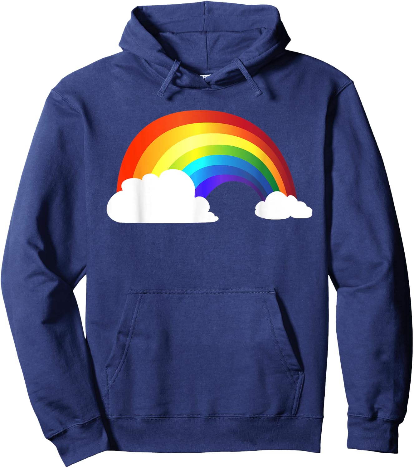 Rainbow - Shiny Rainbow in the Clouds Hoodie - Hoodie | Navy