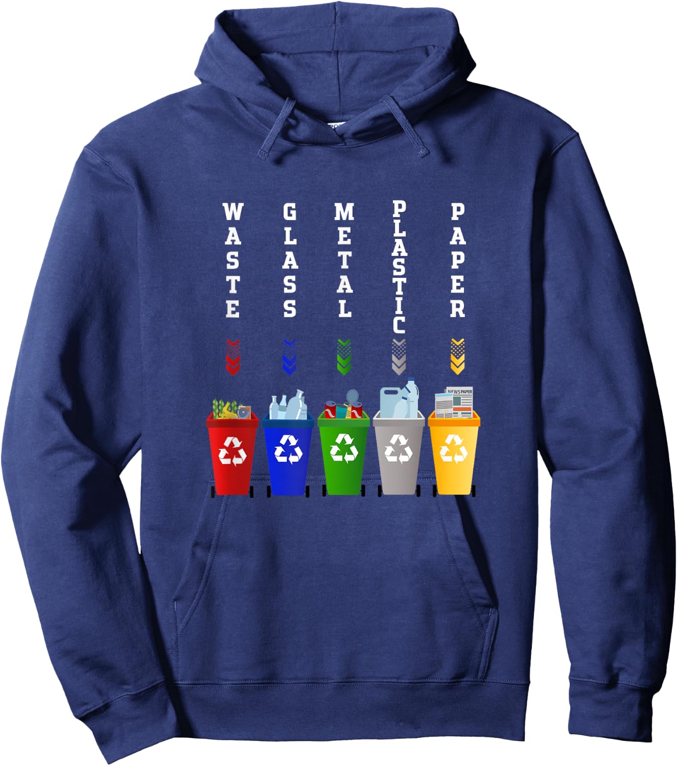 Recycling Trash Sorting bins Hoodie - Hoodie | Navy