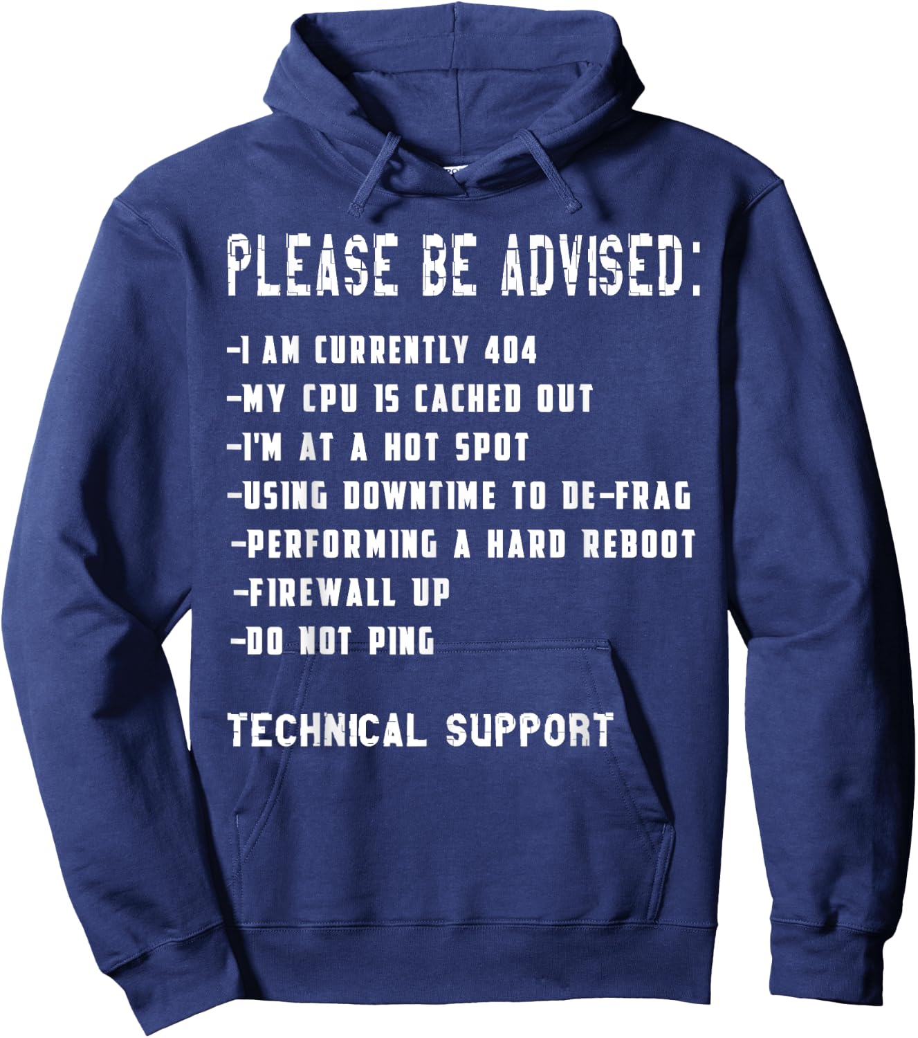 Tech Support Funny IT Information Technology T Shirt Hoodie - Hoodie | Navy