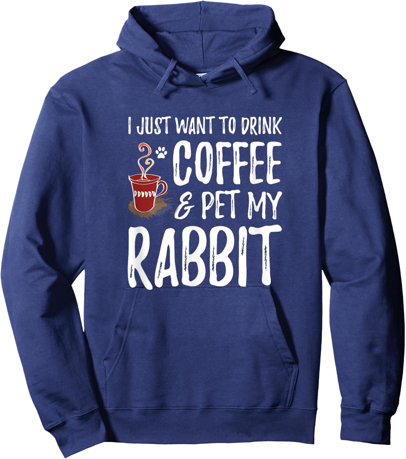Rabbit Lover Coffee Funny Bunny Mom Gift Hoodie - Hoodie | Navy
