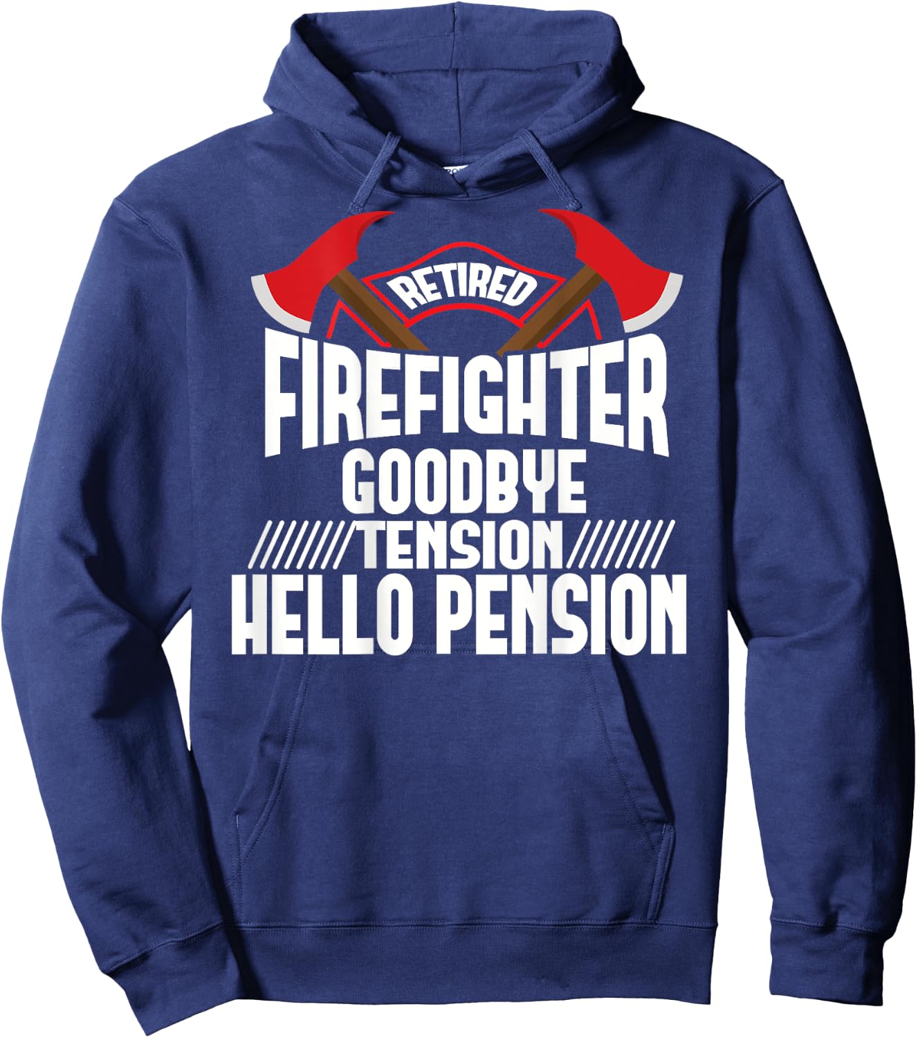 Retired Firefighter Thin Red Line Retirement Party Gift Hoodie - Hoodie | Navy