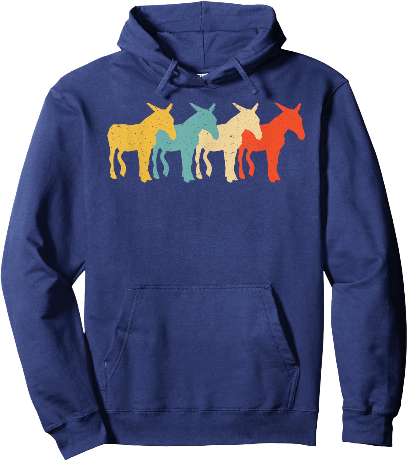 Mule Vintage Retro Donkey Horse Hybrid Lover 60s 70s Gift Hoodie - Hoodie | Navy