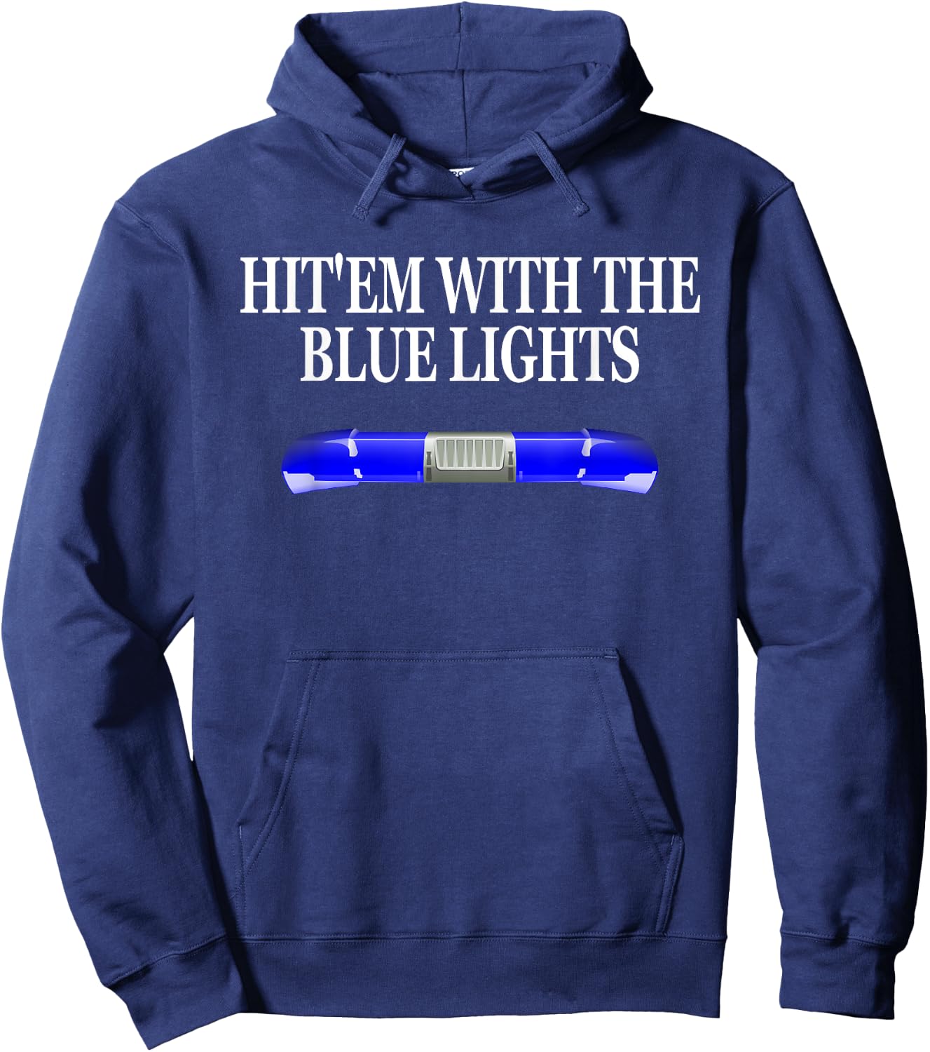 Funny Police Officer Blue Lights Women Hoodie - Hoodie | Navy