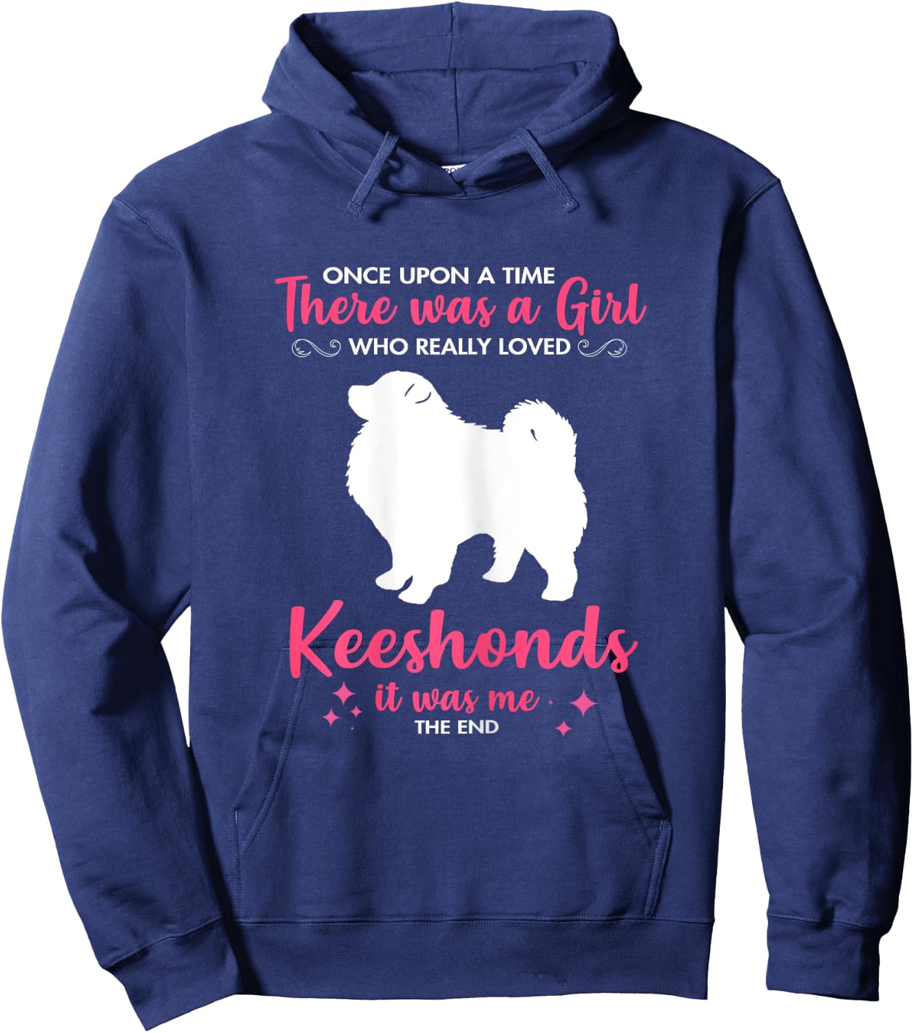 Girl Loves Keeshond Dog Pet Gift Women Mom Dad Him Hoodie - Hoodie | Navy