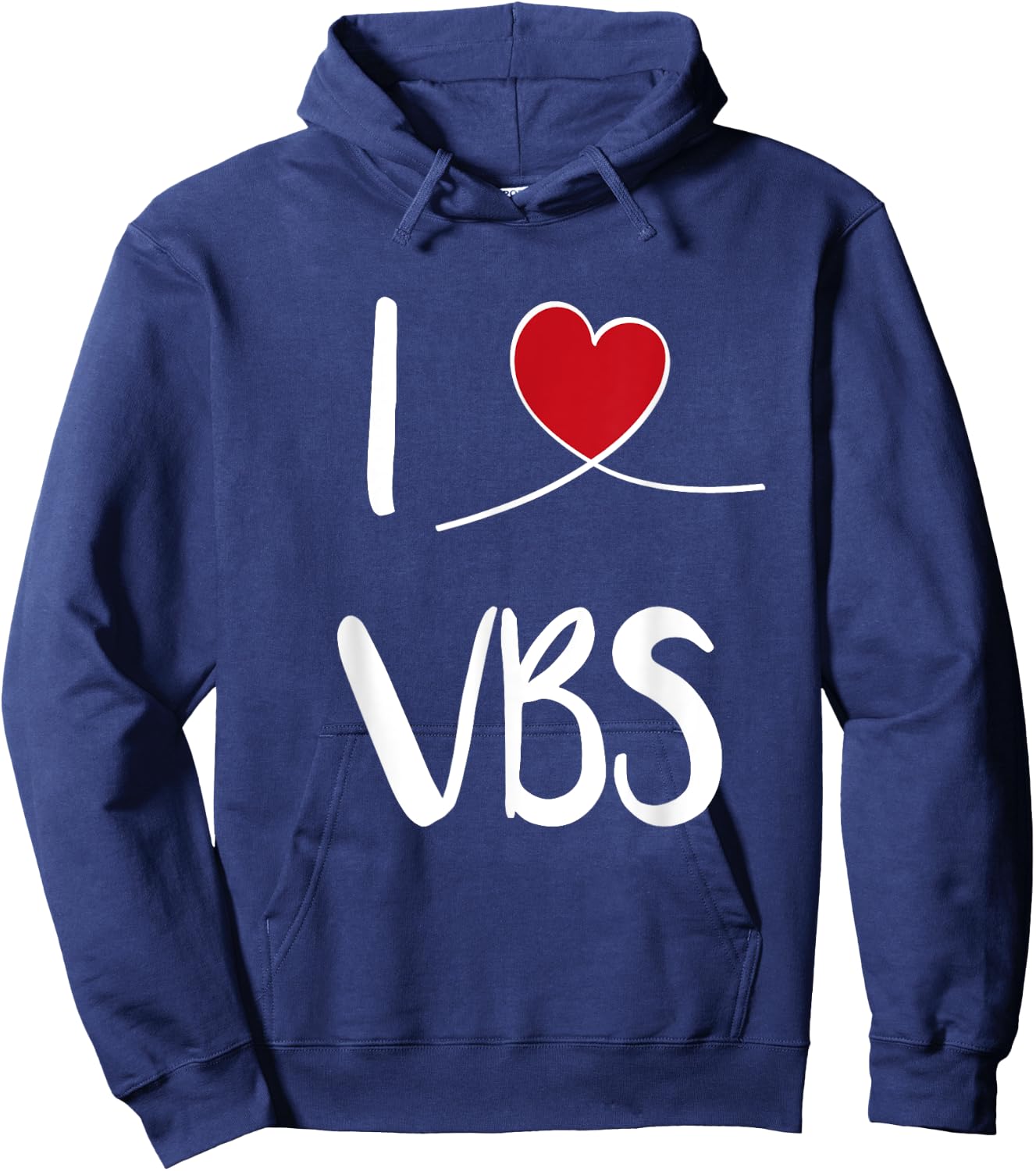 I Love VBS Vacation Bible School 2024 Cute Christian Heart Hoodie - Hoodie | Navy