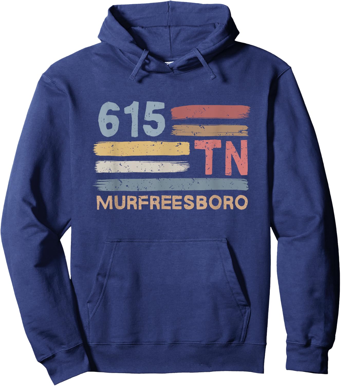 Retro Murfreesboro Area Code 615 Residents State Tennessee Hoodie - Hoodie | Navy