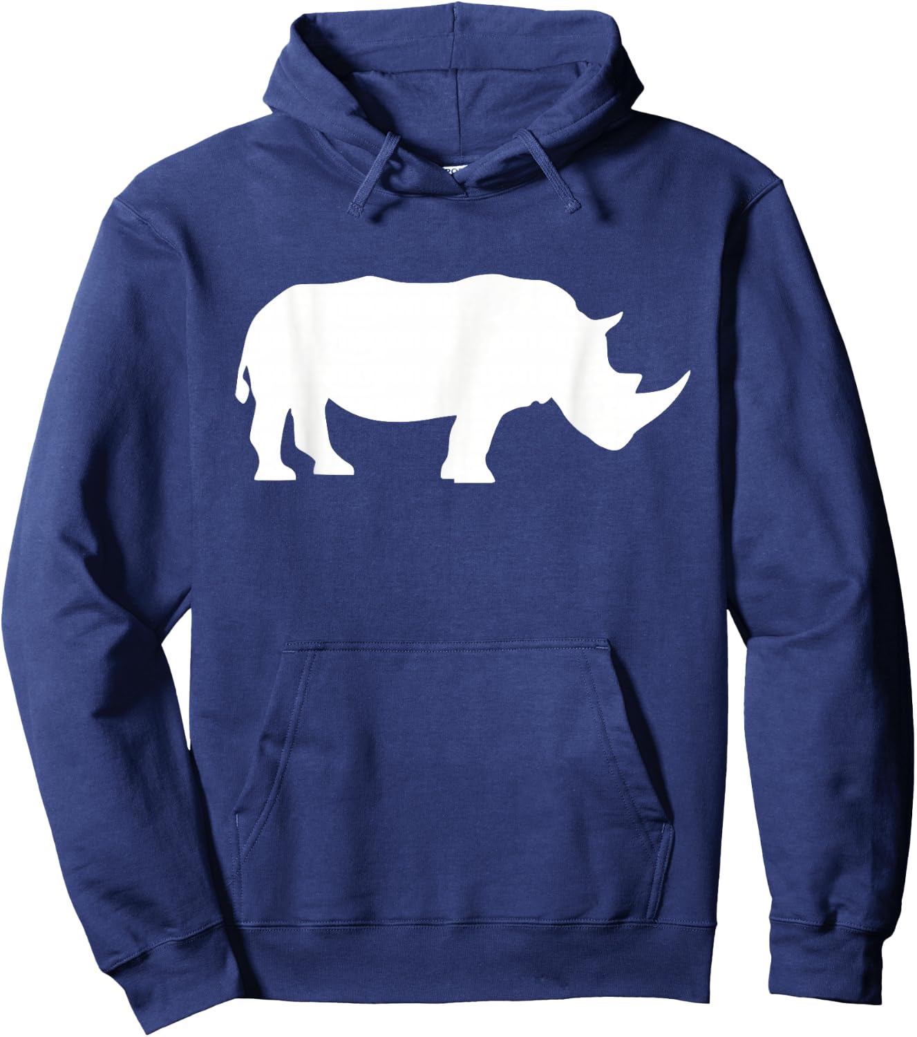 Rhino Store Rhino - Black Adult - Animal Print - - Short Sleeve - Modern Style - Casual Wear - All Seasons Hoodie - Hoodie | Navy