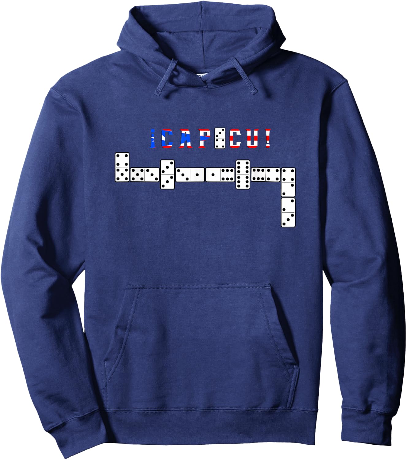 Dominoes Player Gifts By Vibes Capicu Dominoes - Black, -Adults, Short Sleeve, Small Hoodie - Hoodie | Navy