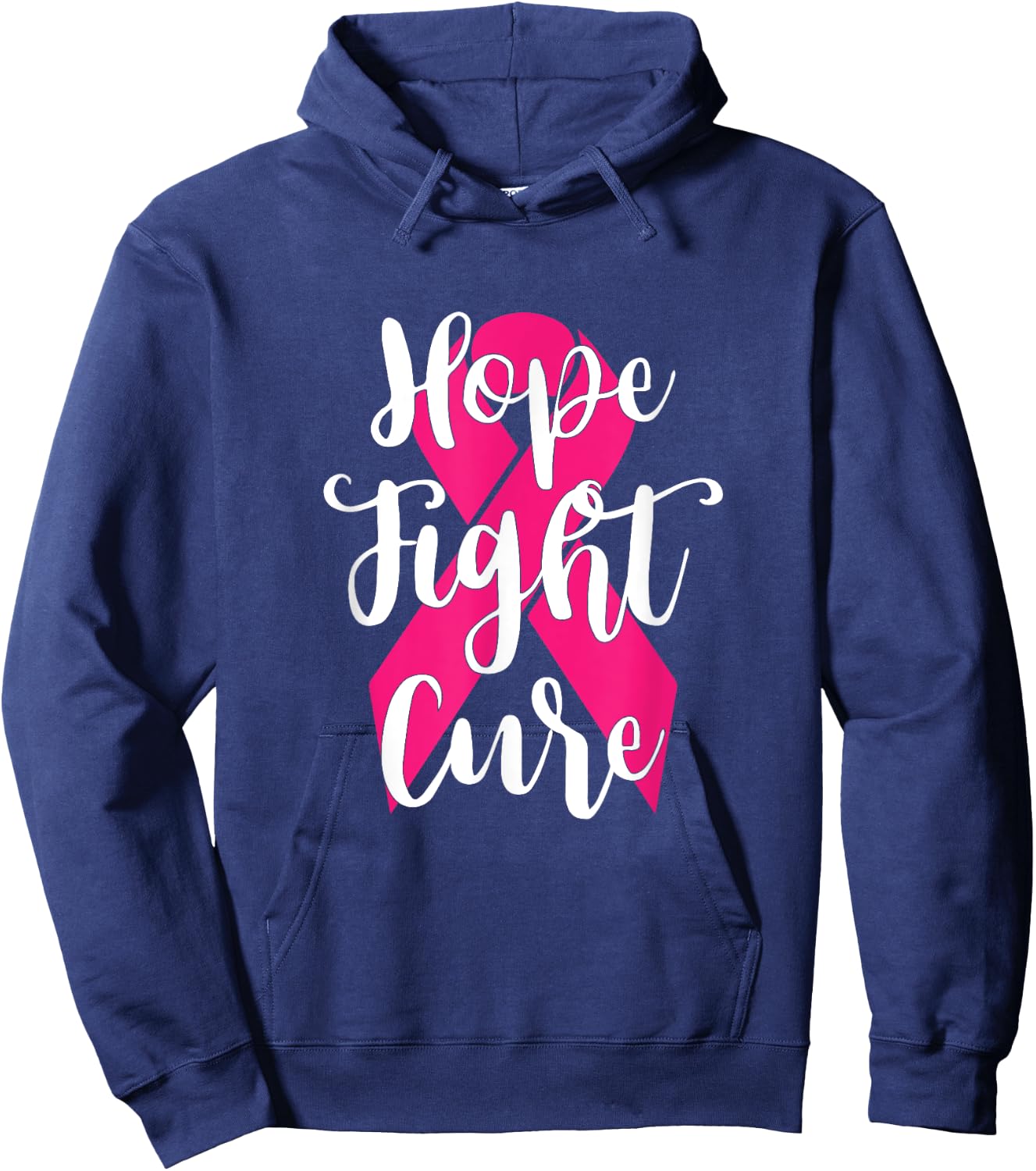 Hope Fight Cure Breast Cancer T Shirt Hoodie - Hoodie | Navy