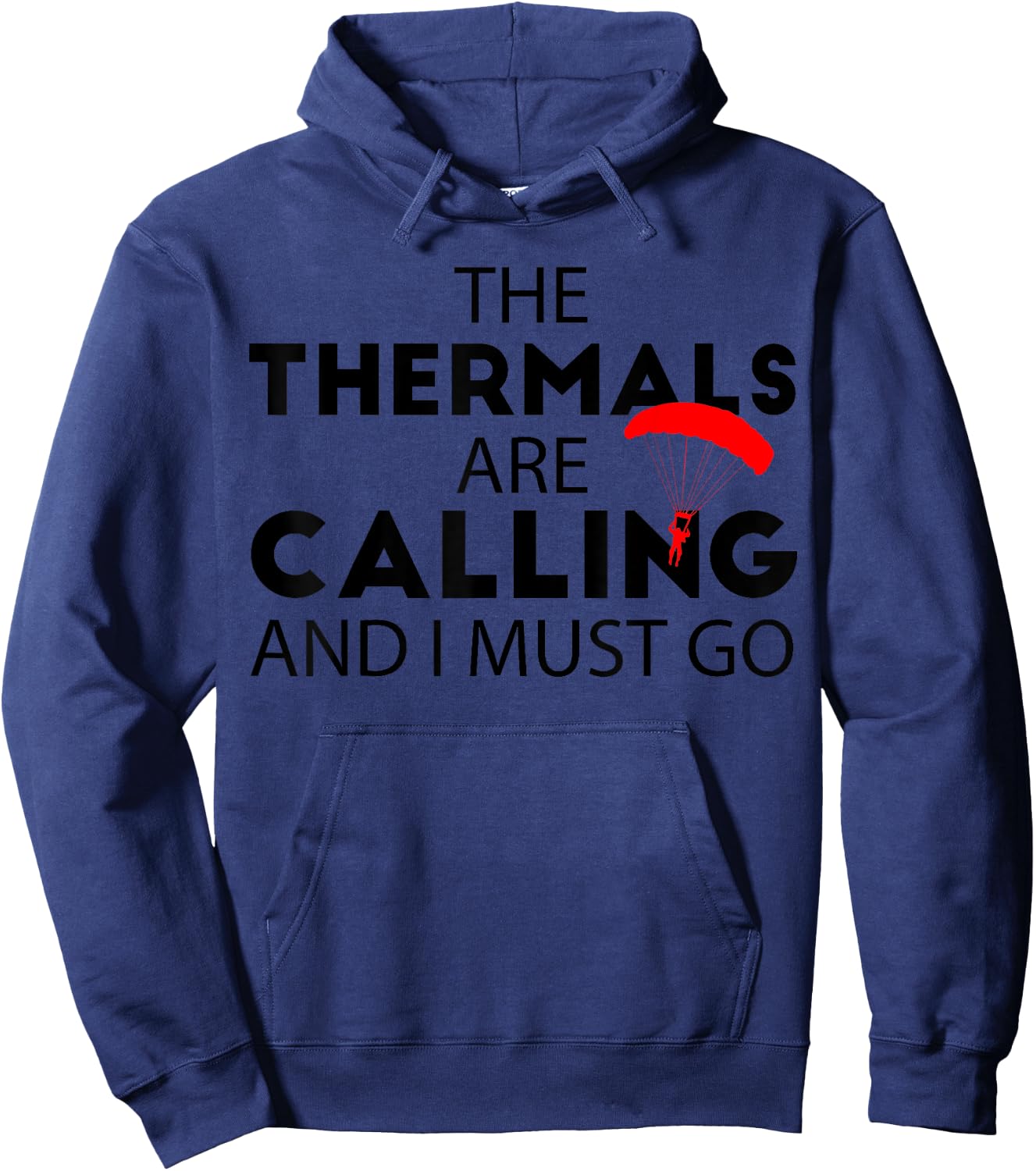 Paragliding Shirt | Paraglider in a Thermal Pilot Hoodie - Hoodie | Navy