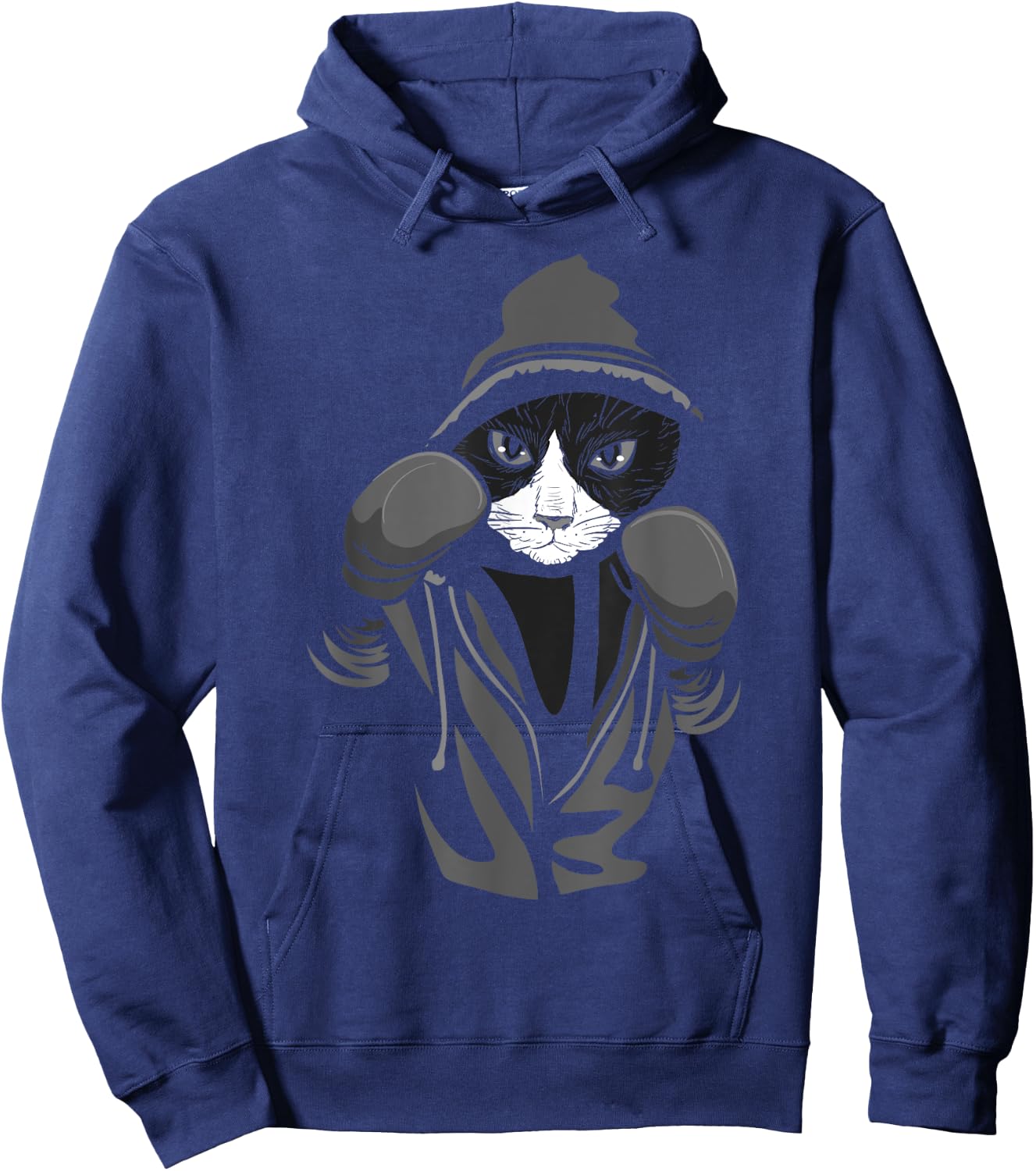 Cat Boxing | Creative Animal Lovers Cool Boxer Gift Hoodie - Hoodie | Navy