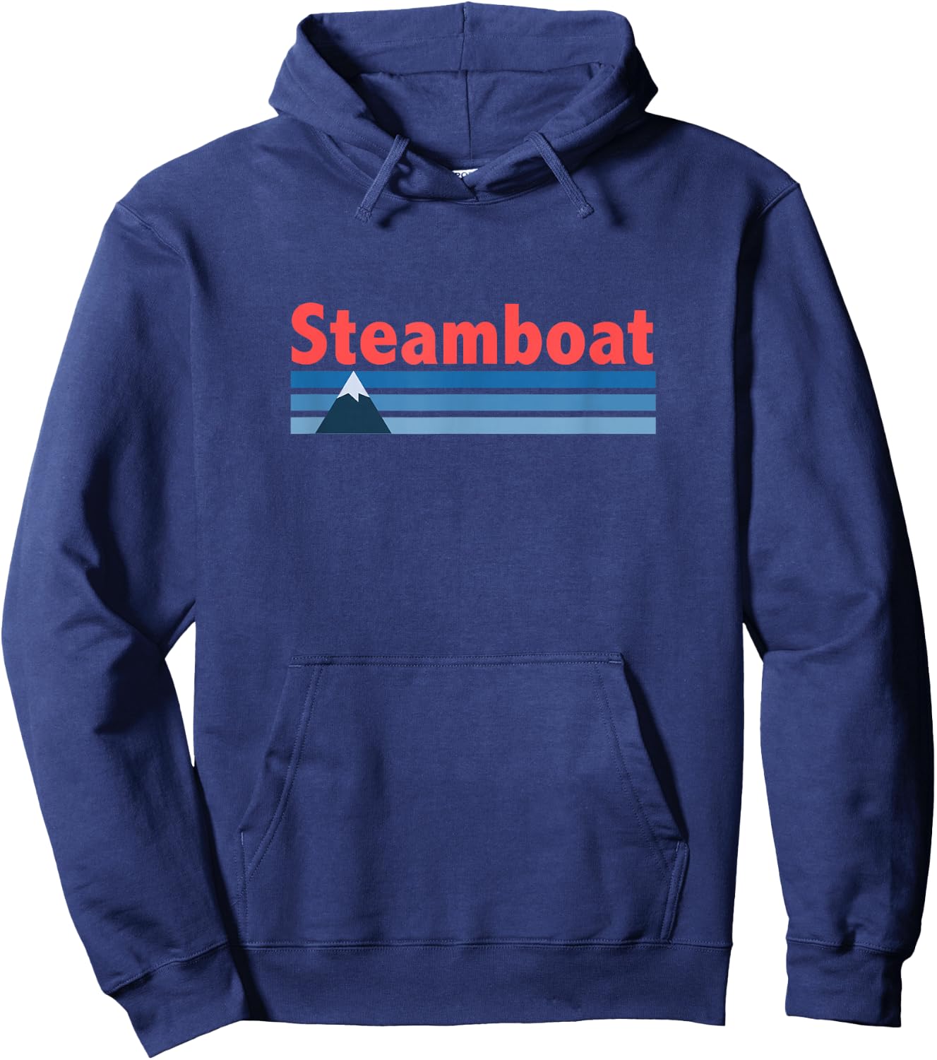 Retro Style Mountain - Steamboat Springs Colorado Hoodie - Hoodie | Navy