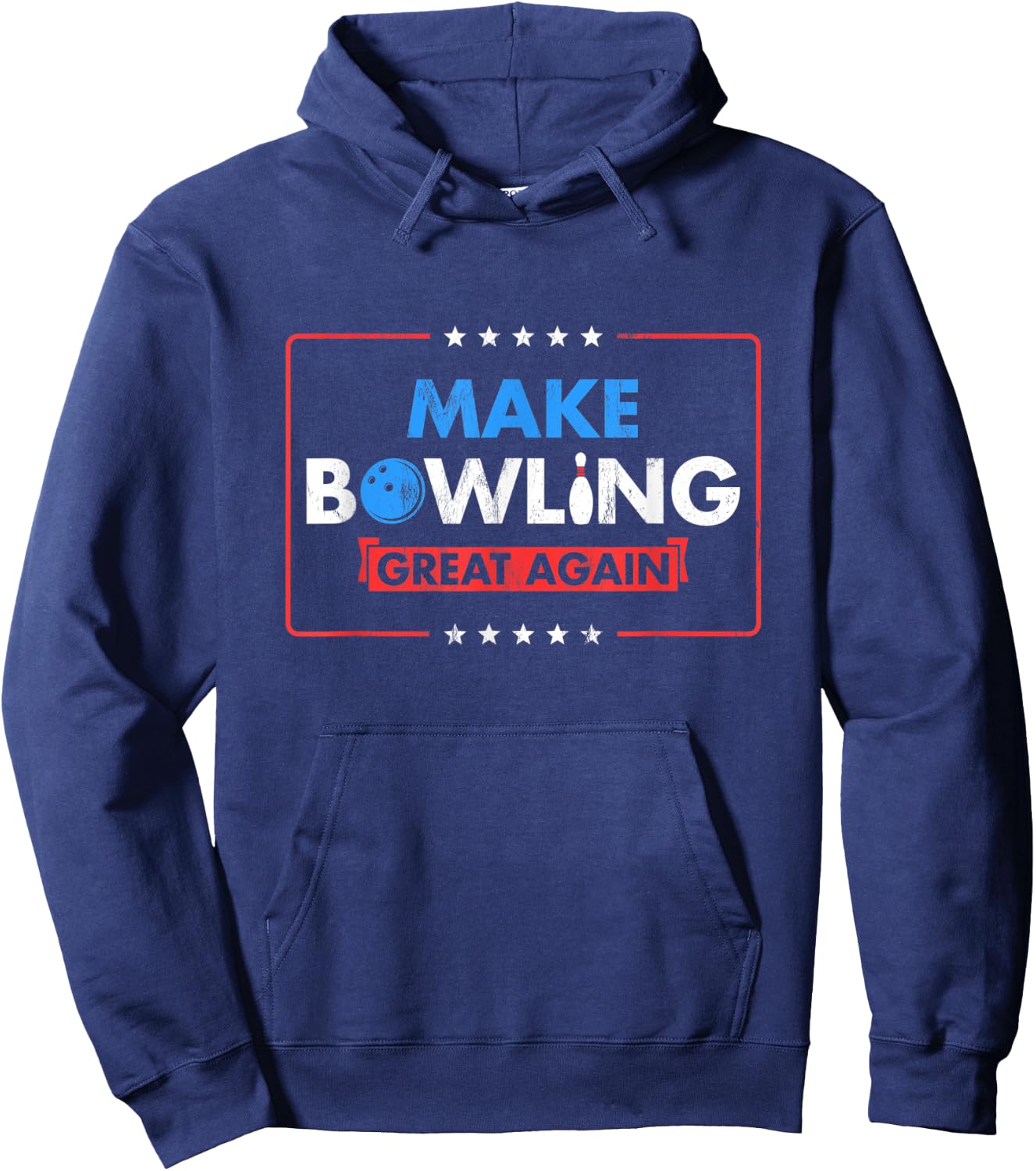 Make Bowling Great Again Witty Team Leader Bowler Hoodie - Hoodie | Navy