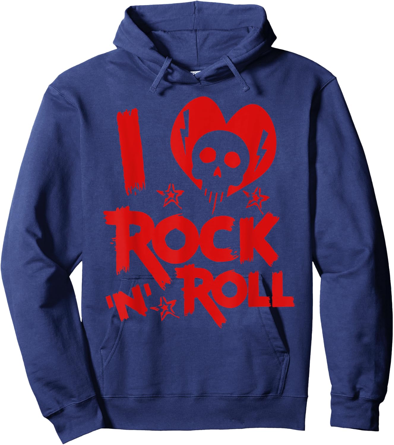 I Love Rock N Roll Rock Music Lover Gift Hoodie - Hoodie | Navy