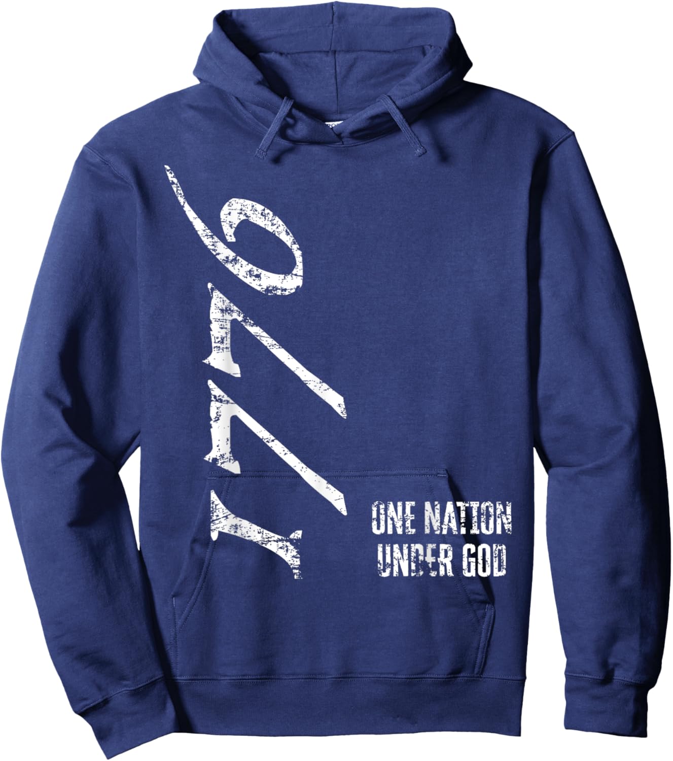 4th of July 1776 One Nation Under God Patriotic American Hoodie - Hoodie | Navy