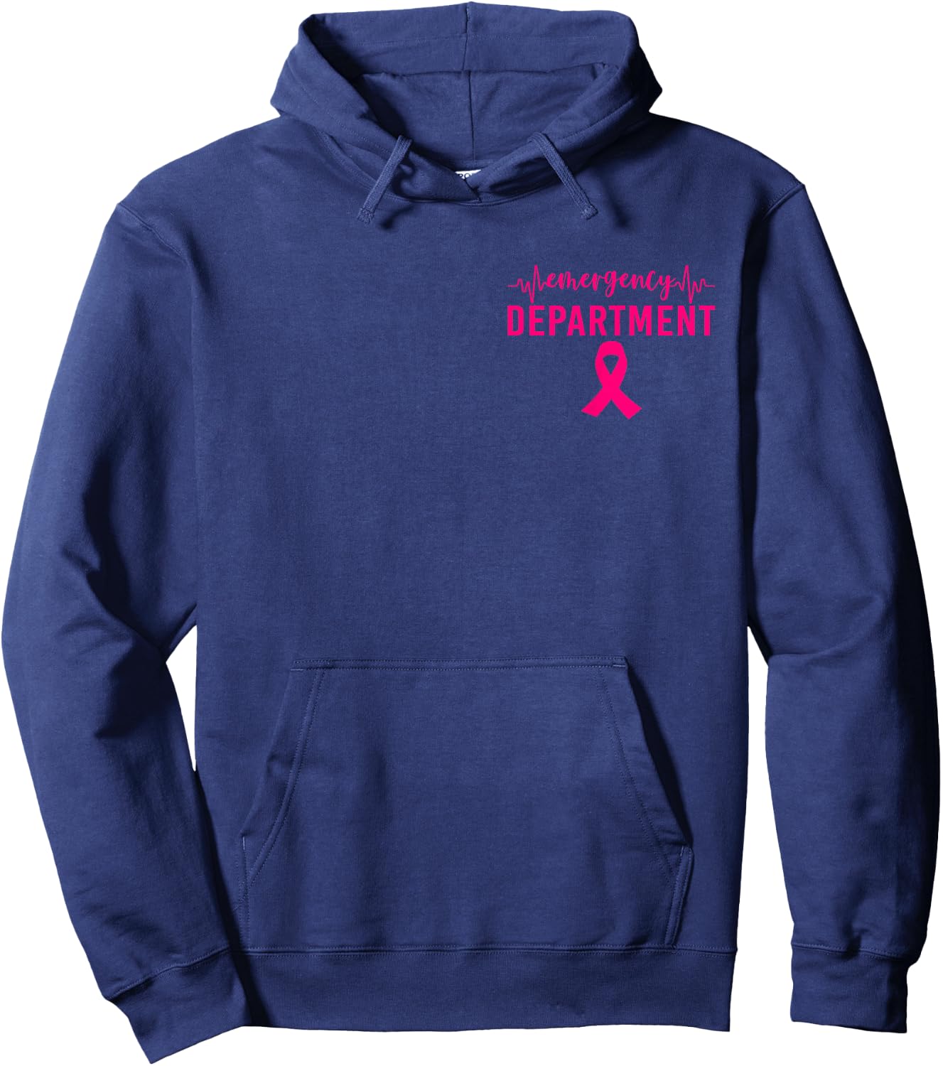 Emergency Department Emergency Room Nurse Breast Cancer Hoodie - Hoodie | Navy