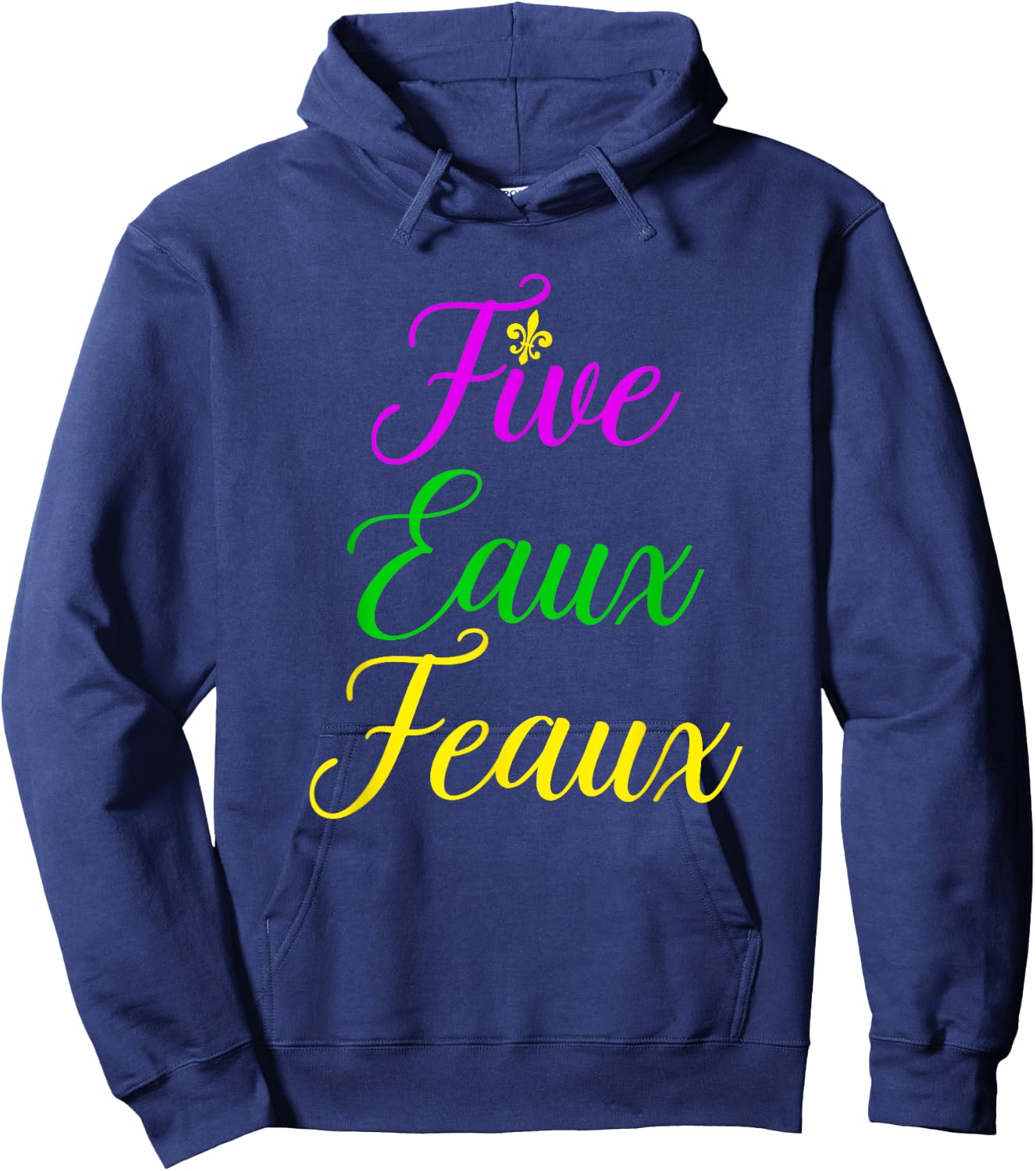 Five Eaux Feaux NOLA Purple Green and Gold Yellow Hoodie - Hoodie | Navy