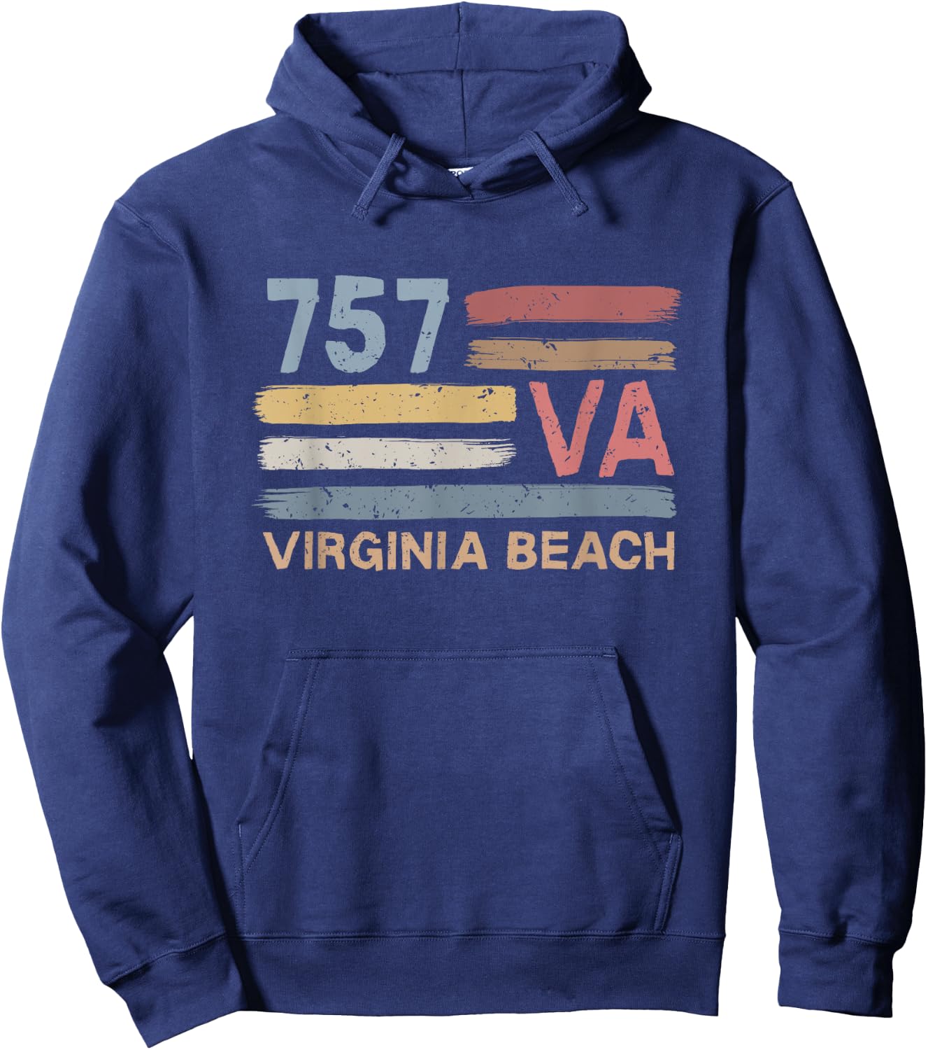 Retro Virginia Beach Area Code 757 Residents State Virginia Women Kids Hoodie - Hoodie | Navy