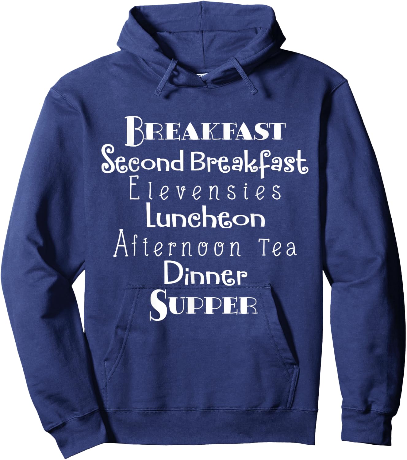 Breakfast, Second Breakfast, Elevenses Luncheon Hoodie - Hoodie | Navy