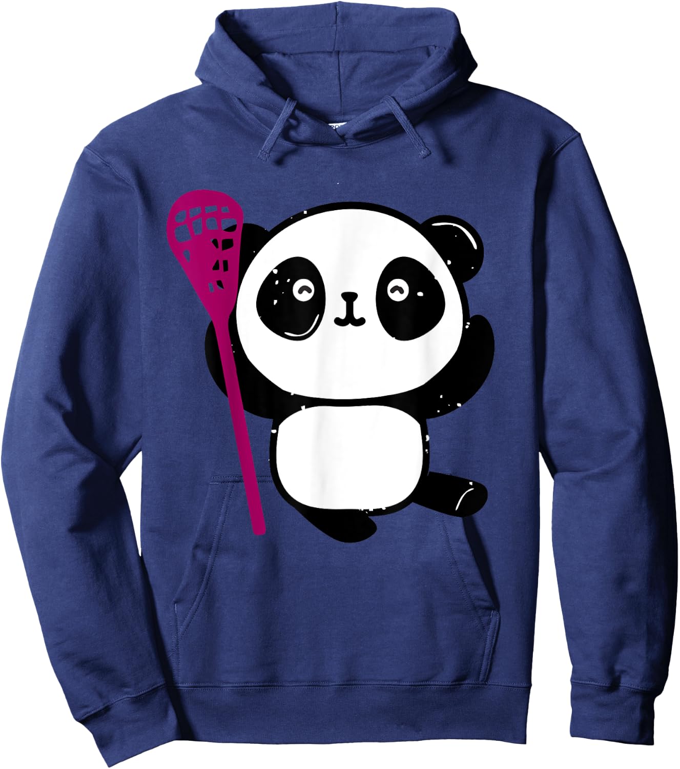 Cute Lacrosse Girl Panda with Lax Stick Lacrosse Hoodie - Hoodie | Navy