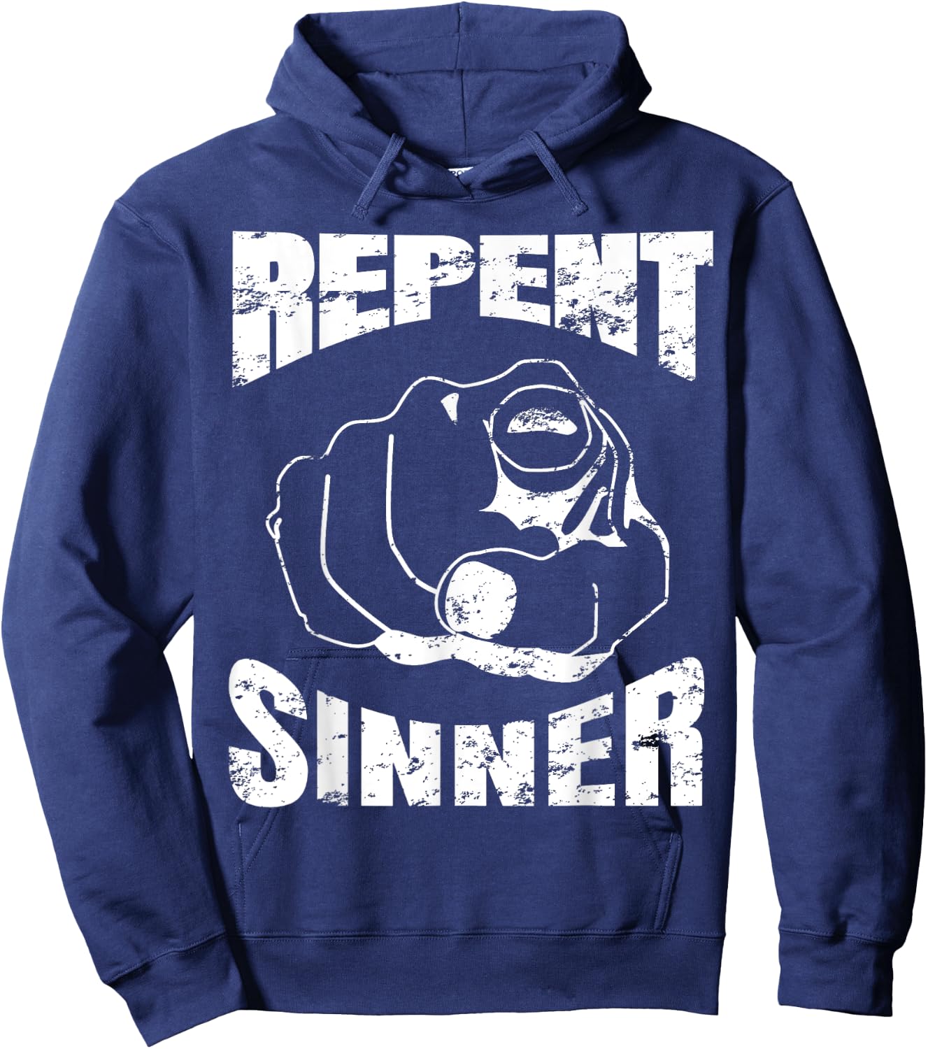 Distressed Repent Sinner Funny Christian Bible Gift Hoodie - Hoodie | Navy