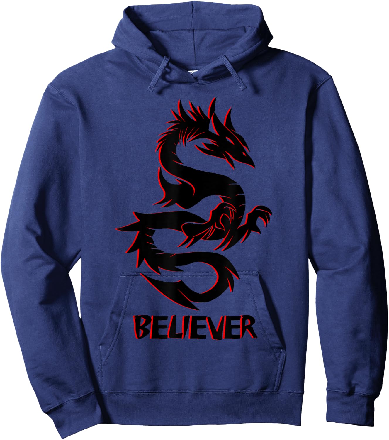 Imagine, Dream, Believe | Fantasy Rage Dragon Tattoo Hoodie - Hoodie | Navy