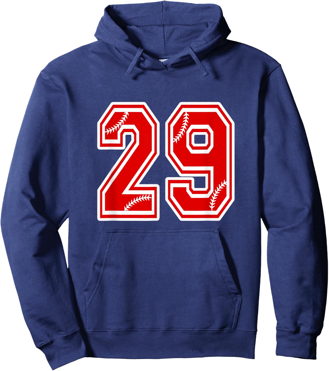 Number 29 Red Baseball Number 29th Birthday T Shirt Hoodie - Hoodie | Navy