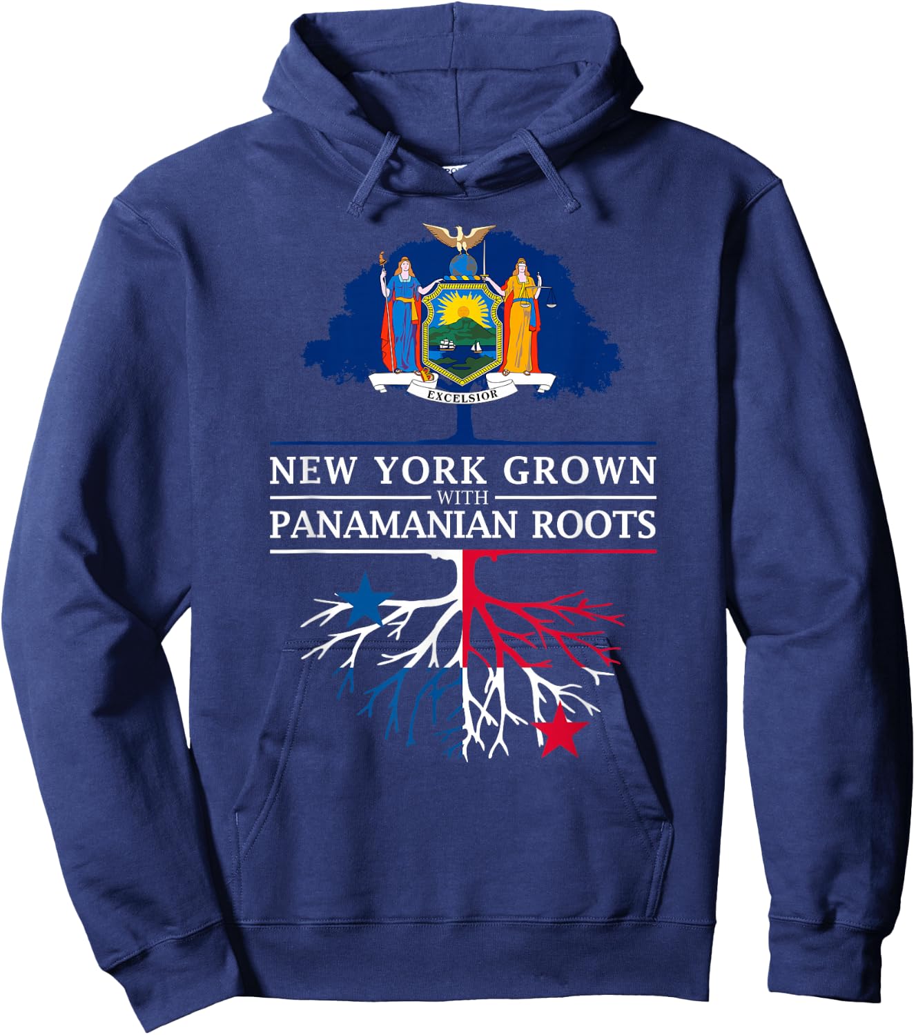 New York Grown with Panamanian Roots - Panama Hoodie - Hoodie | Navy