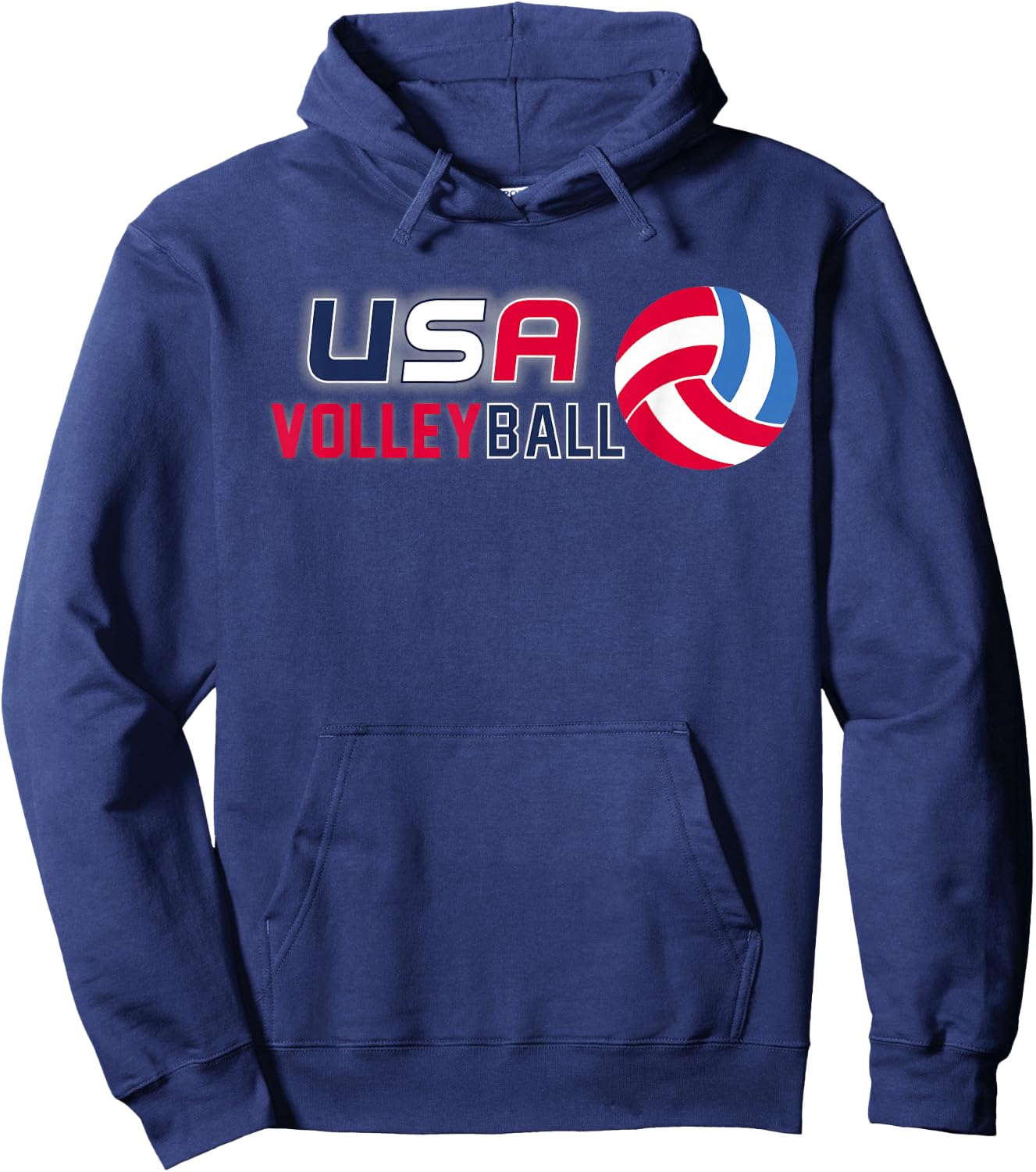 USA Flag Volleyball Men's and Women's Volleyball Shirt Hoodie - Hoodie | Navy
