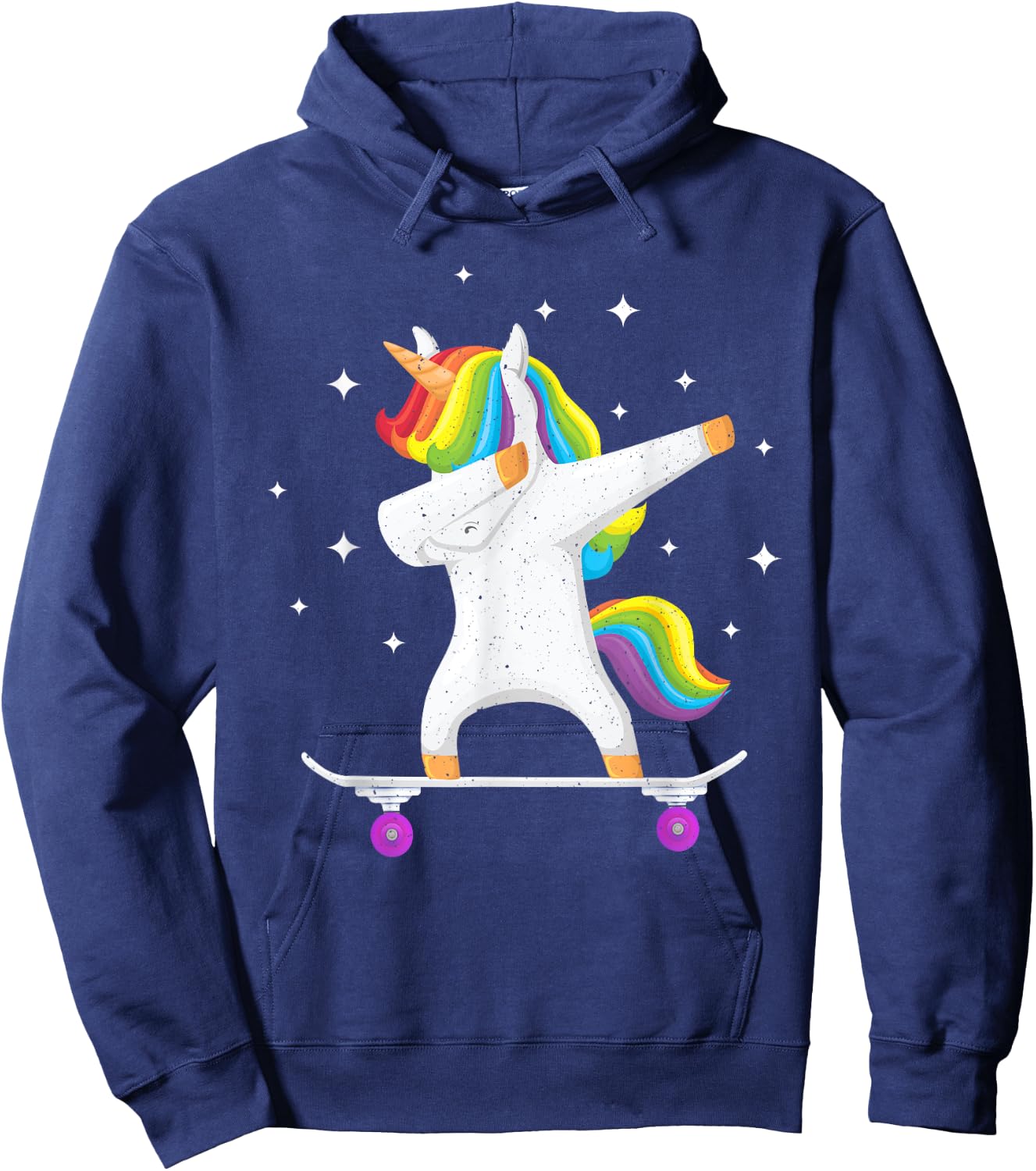 Skateboarding Colorful Unicorn on Skateboard Gift Skater Hoodie - Hoodie | Navy