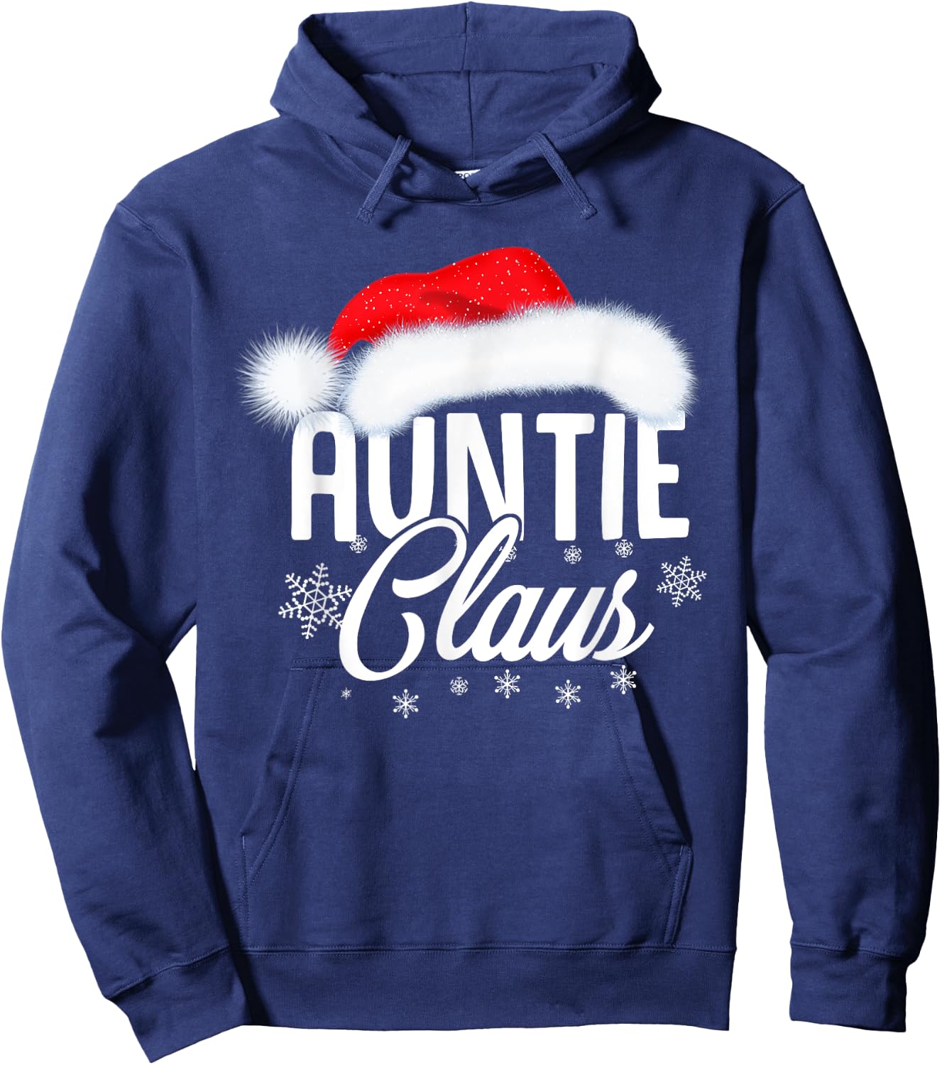Auntie Claus Christmas Shirt Auntie Christmas Hoodie - Hoodie | Navy