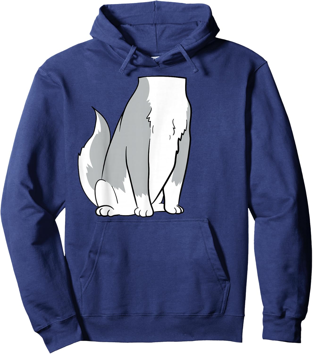 Siberian Husky Dog Body Costume Easy Halloween Cute Puppy Hoodie - Hoodie | Navy