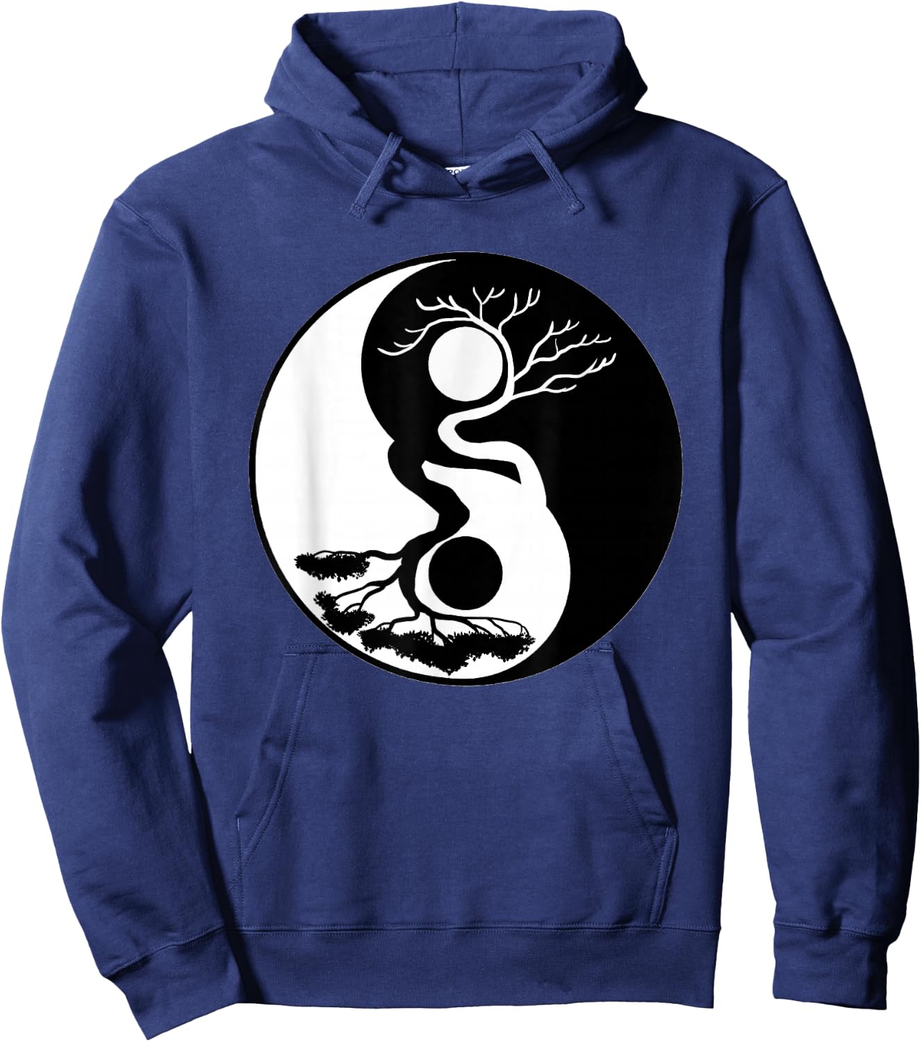 Bonsai Tree Yin Yang Symbol Nature Harmony Balance Life Gift Hoodie - Hoodie | Navy