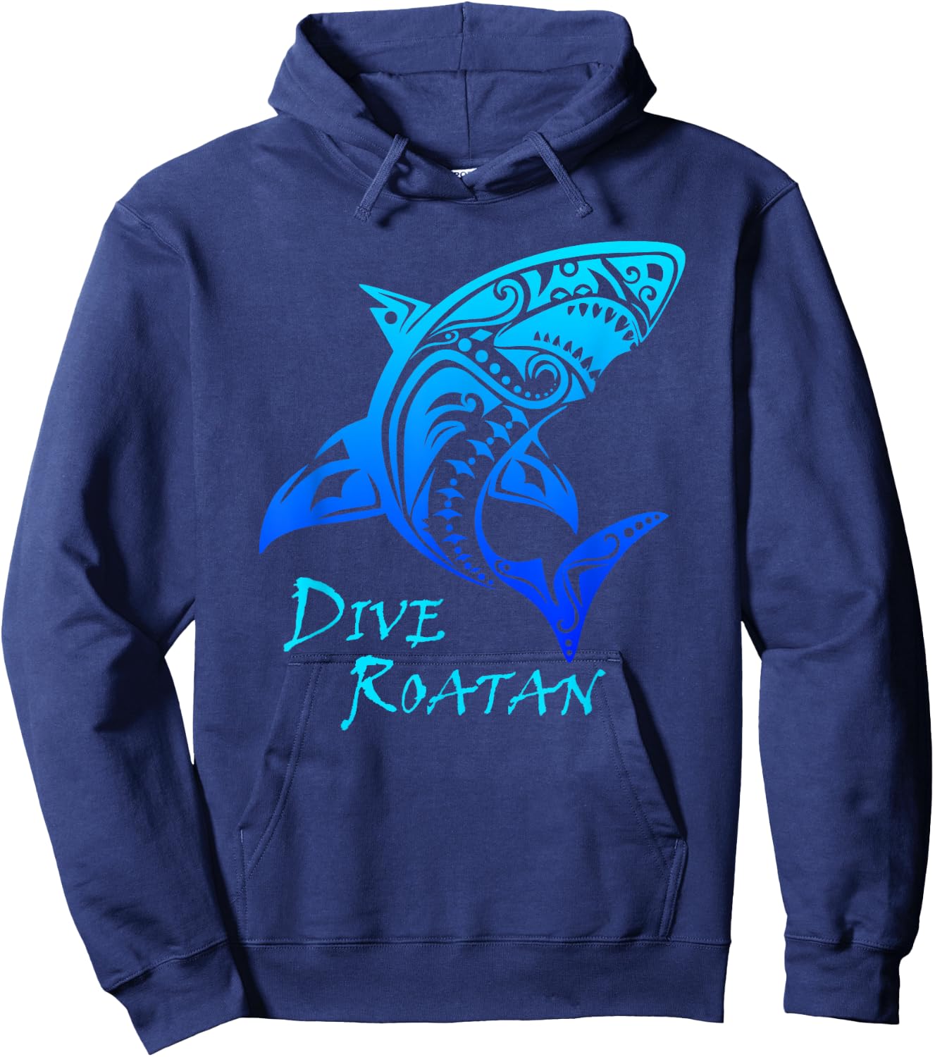 Dive Roatan, Honduras Vintage Tribal Shark Vacation Gift Hoodie - Hoodie | Navy