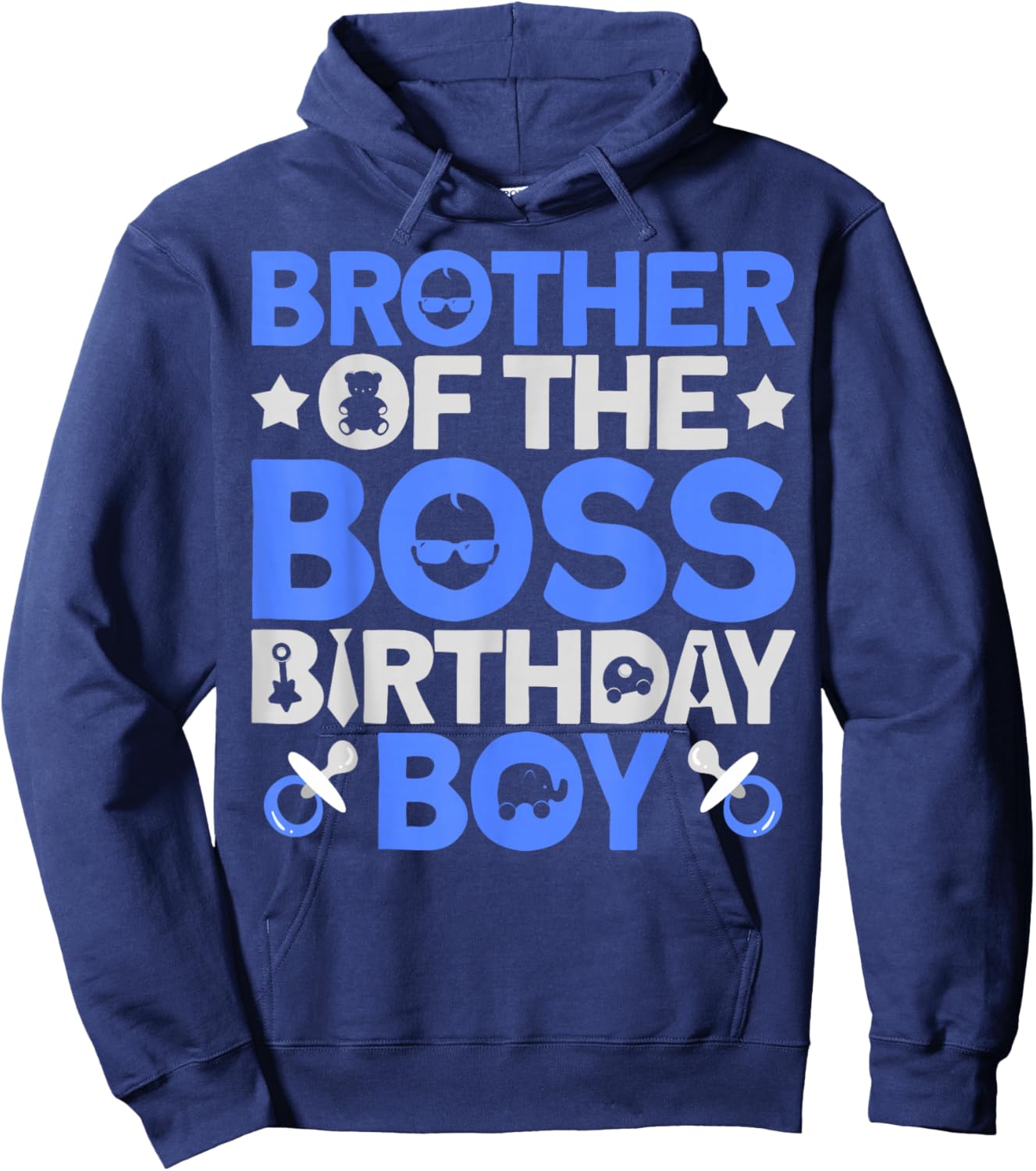Brother of The Boss Birthday Party Outfit Like A Boss Bro Hoodie - Hoodie | Navy