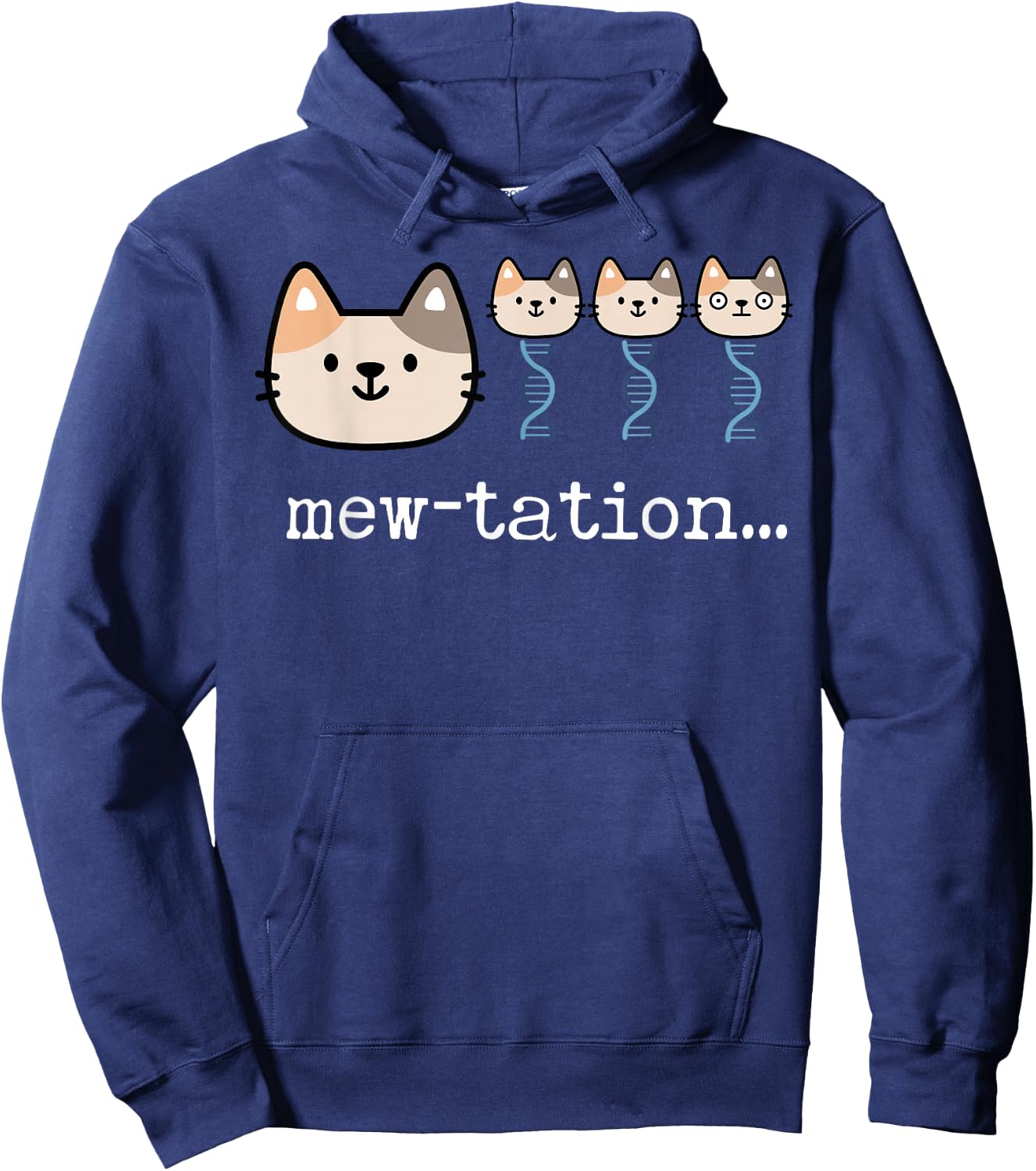 Mew Tation Funny Cat DNA Biochemistry Teacher Hoodie - Hoodie | Navy