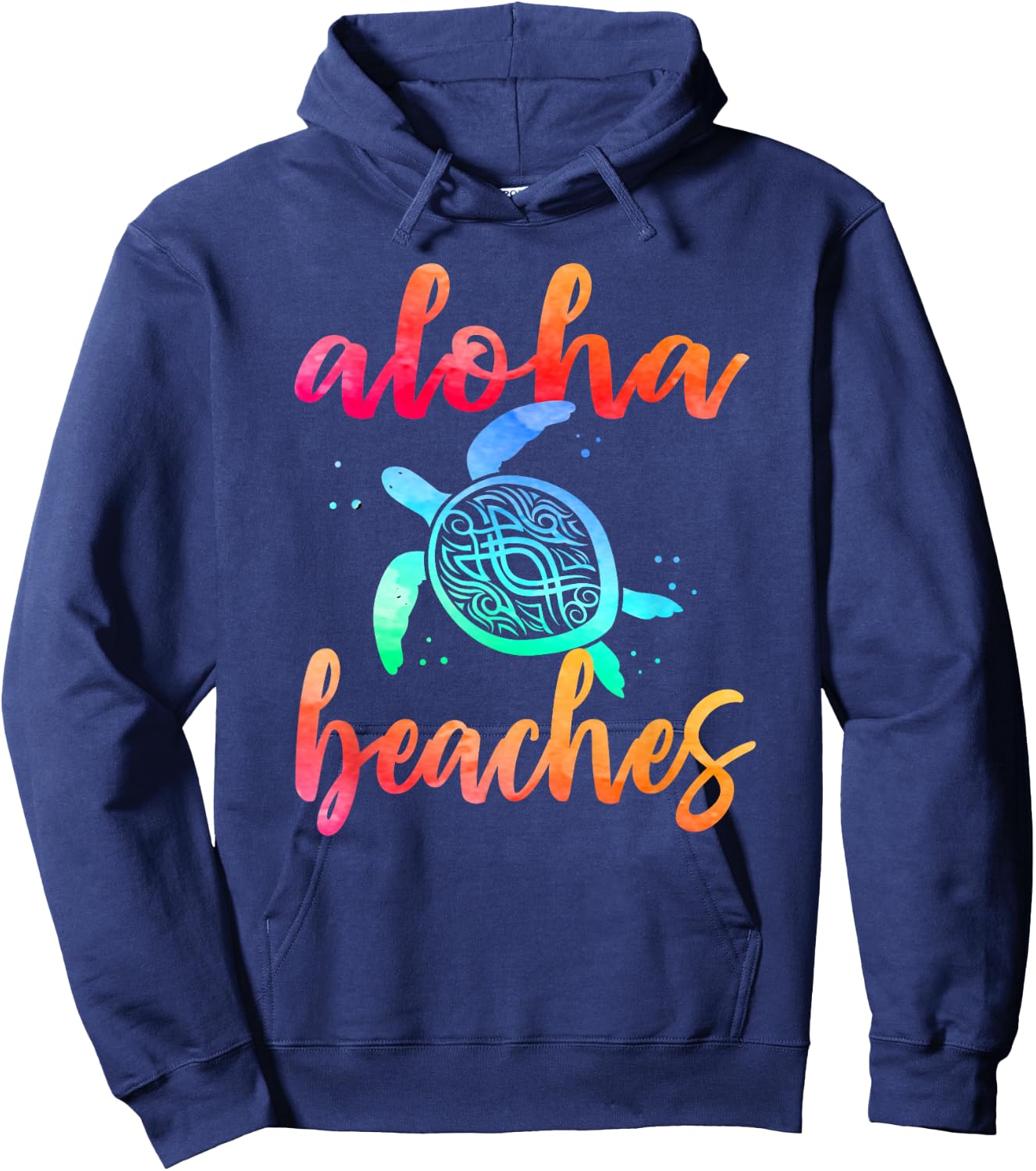 Watercolor Aloha Beaches Turtle Shirt Hawaiin Sea Turtles Hoodie - Hoodie | Navy