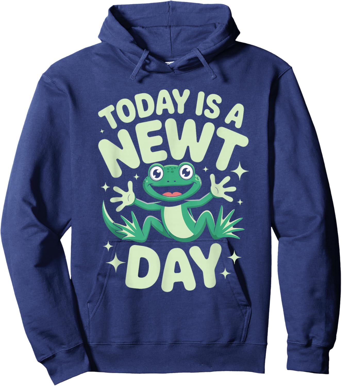 Today is A Newt Day Funny Cute Cartoon Amphibian Herpetology Hoodie - Hoodie | Navy