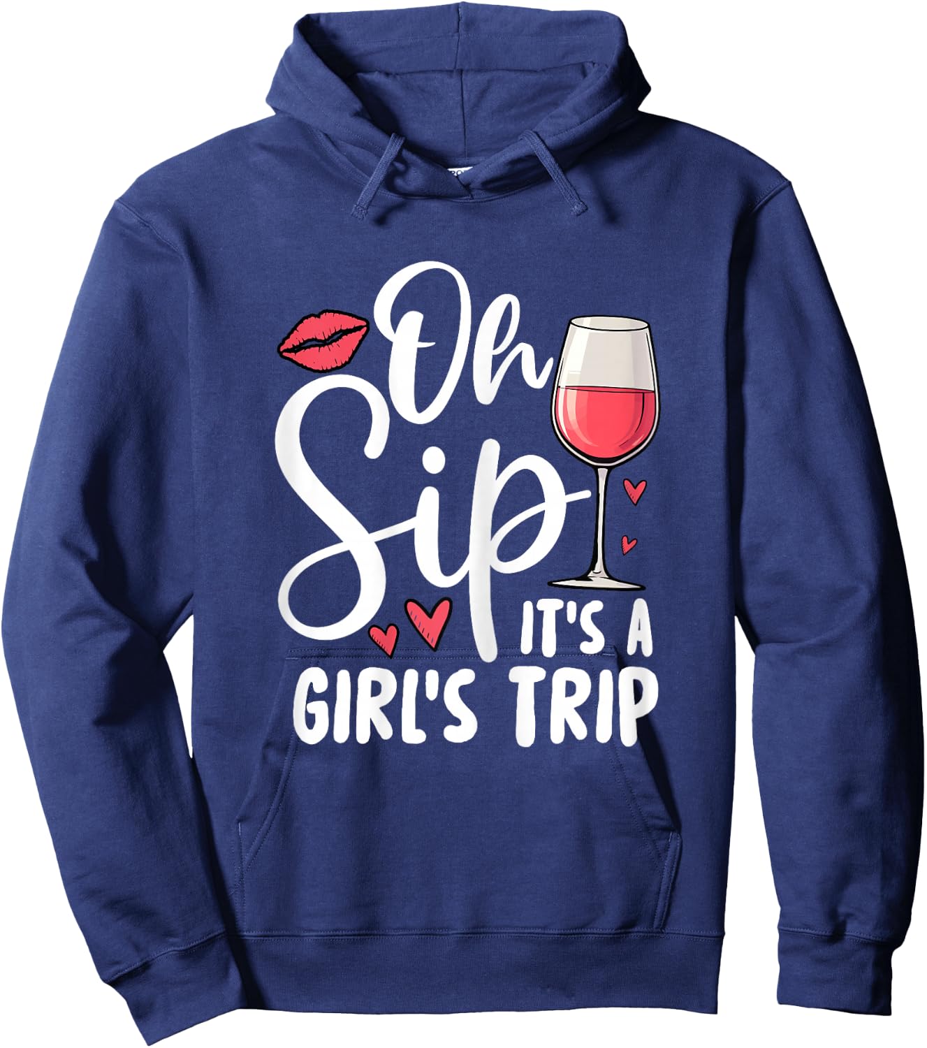 Oh Sip It's A Girls Trip Travel Holiday Hoodie - Hoodie | Navy