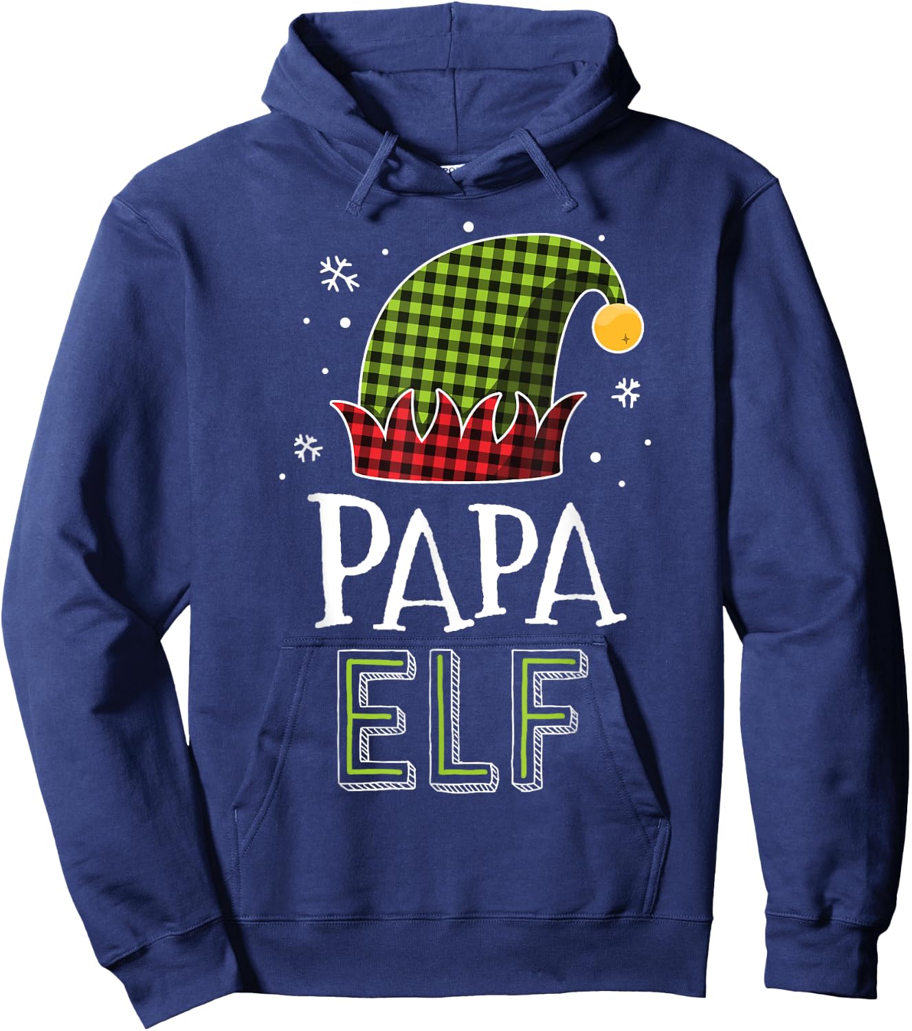 Papa Elf Plaid Christmas Shirt Dad Matching Family Elves Hoodie - Hoodie | Navy