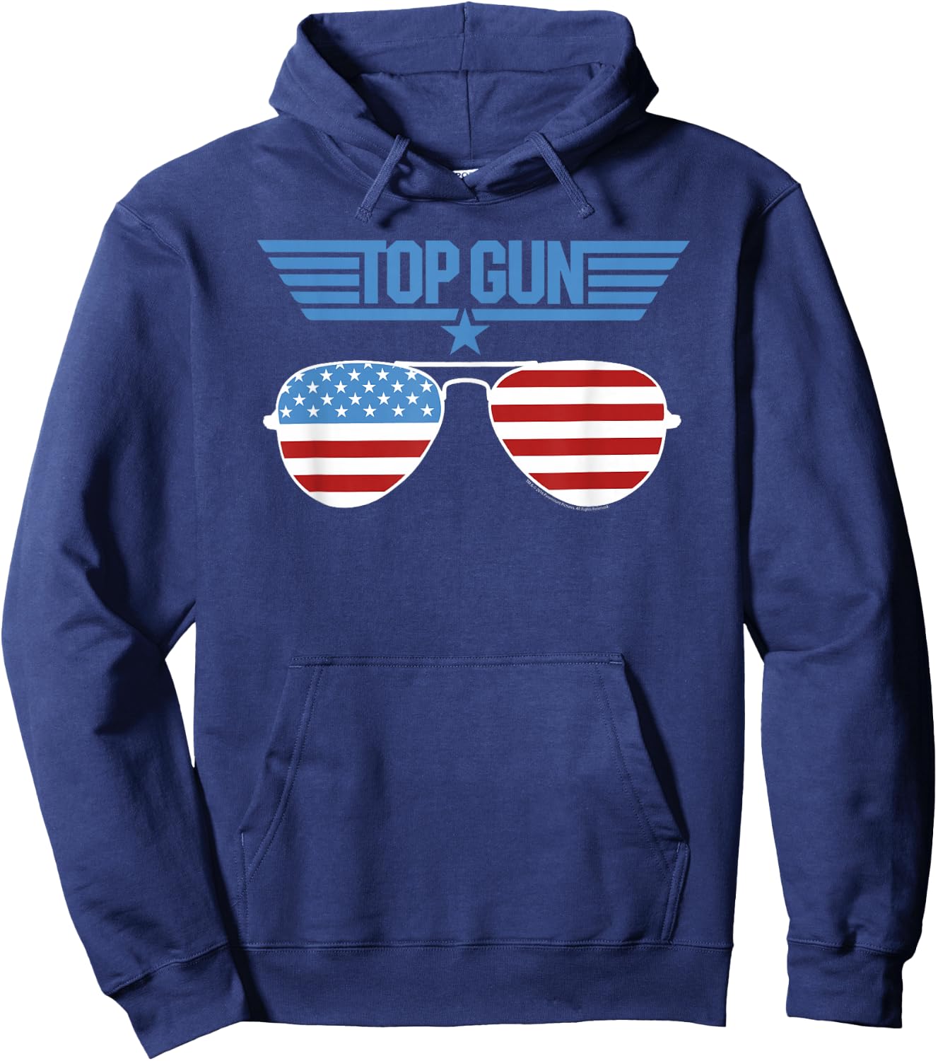Top Gun White Aviator Sunglasses with Logo Action Movie Hoodie - Hoodie | Navy