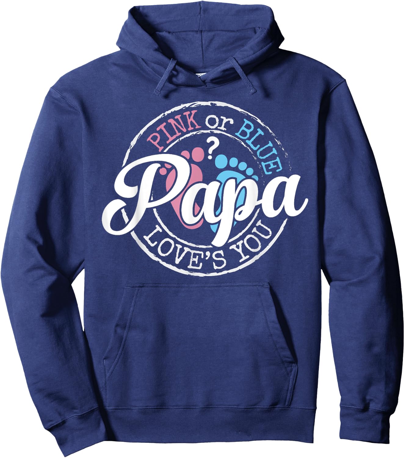 Gender Reveal Papa Dad To Be Gifts Pink or Blue Baby Shower Hoodie - Hoodie | Navy