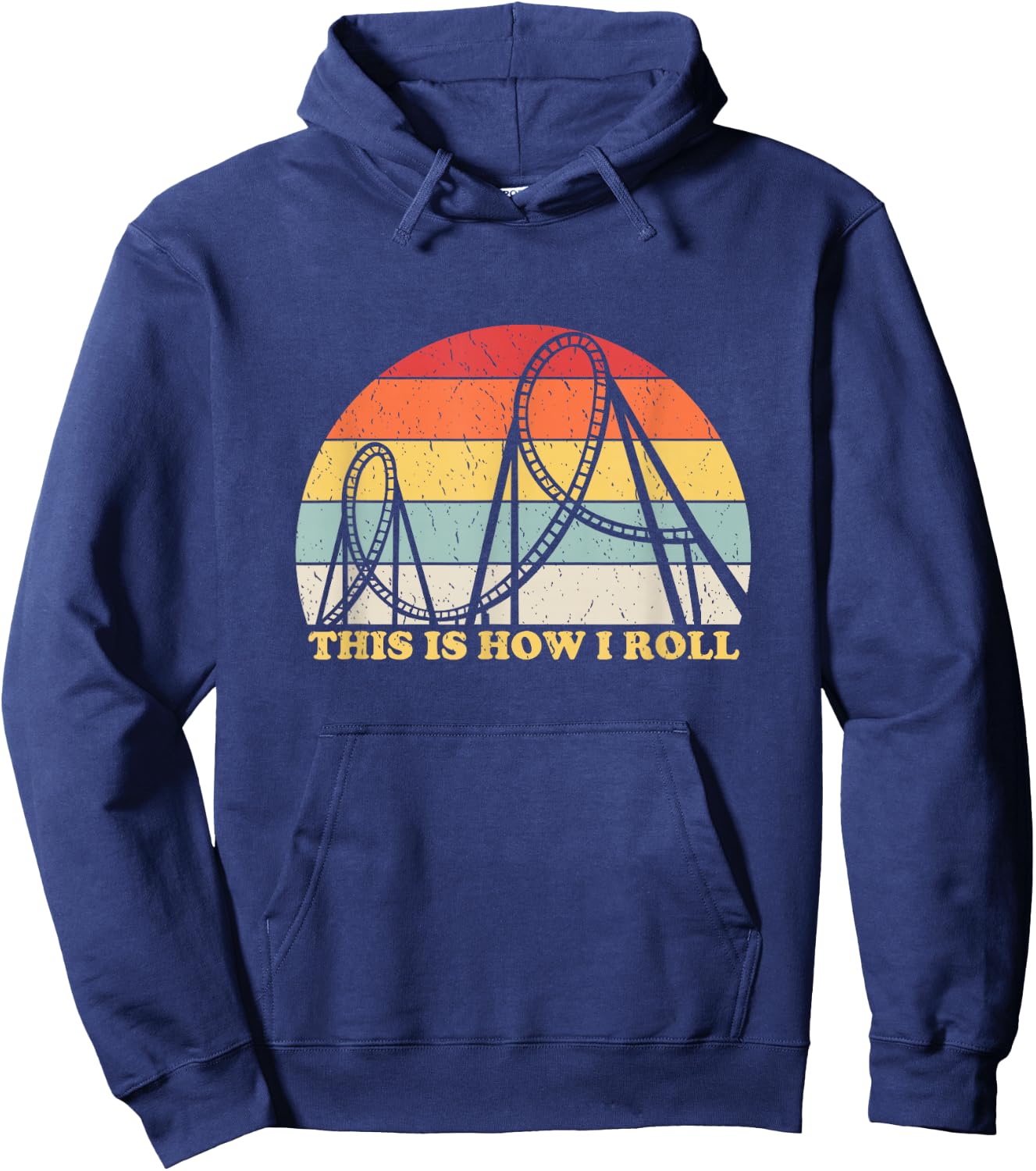 Vintage Retro Roller Coaster Shirt Amusement Park Lover Hoodie - Hoodie | Navy