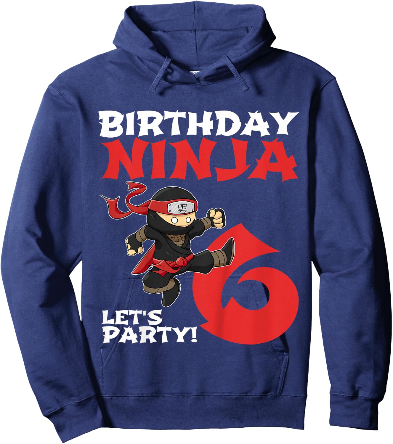 Kids Birthday Ninja 6 Year Old Party 6th For Boys Girls Hoodie - Hoodie | Navy