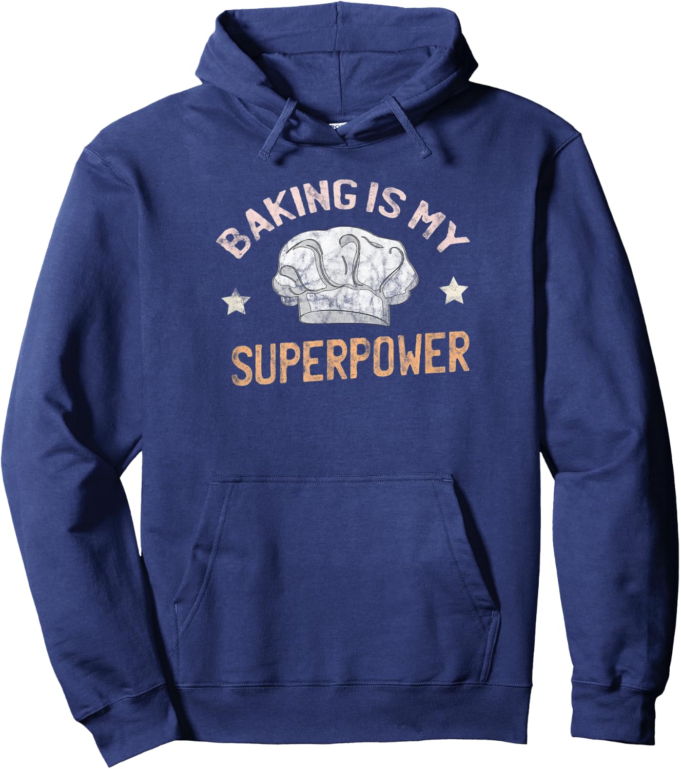 Funny Baking Is My Superpower Vintage Baker Gift Chef Hat Hoodie - Hoodie | Navy
