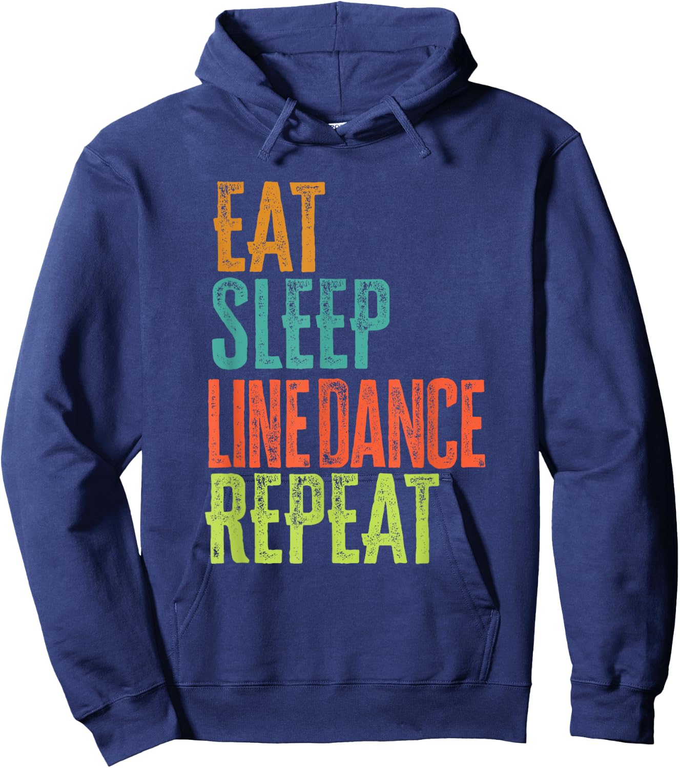 Retro Eat Sleep Line Dance Repeat Linedance Pray Linedancing Hoodie - Hoodie | Navy