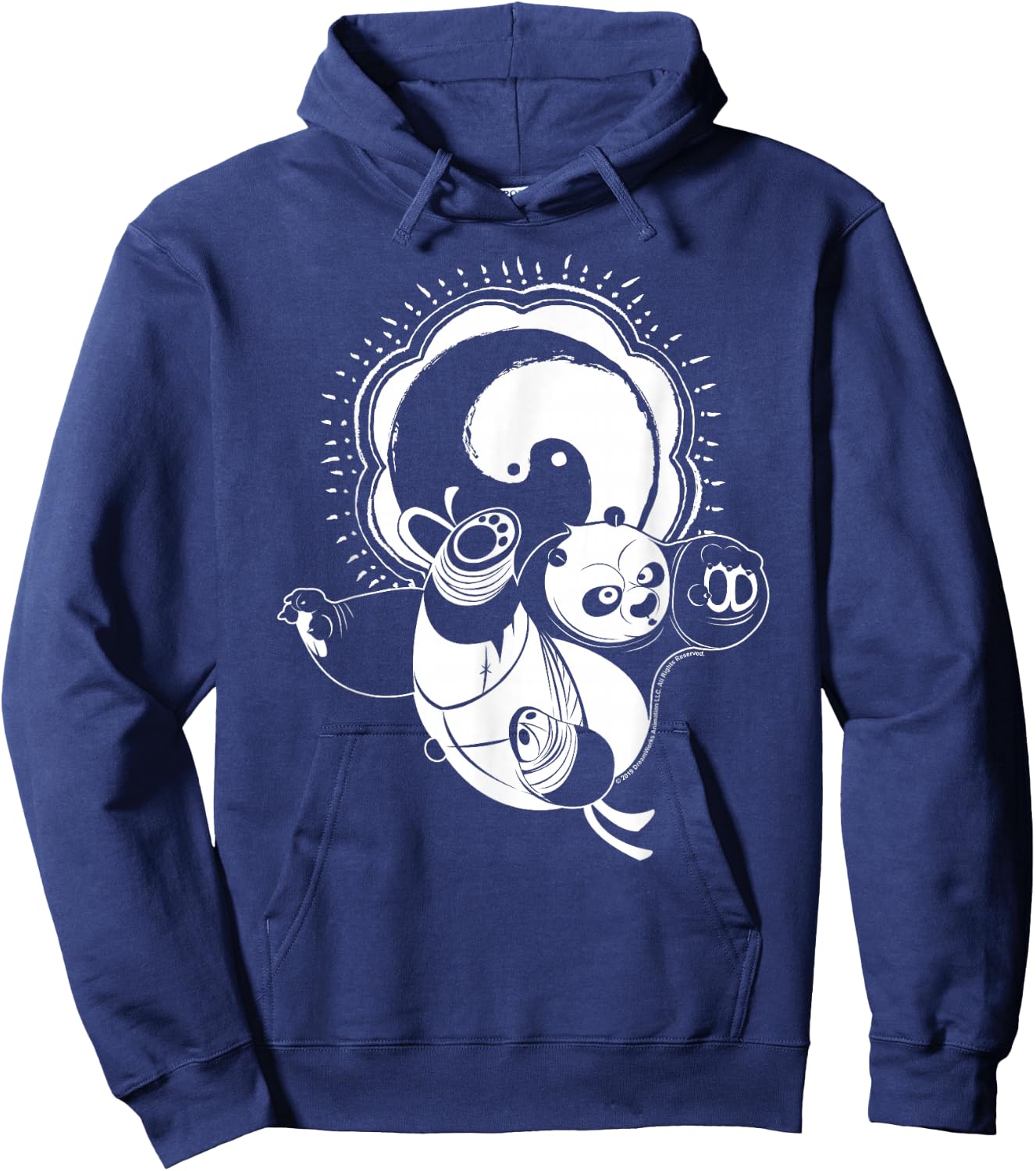 Kung Fu Panda Master Po Action Pose Portrait Stamp Hoodie - Hoodie | Navy