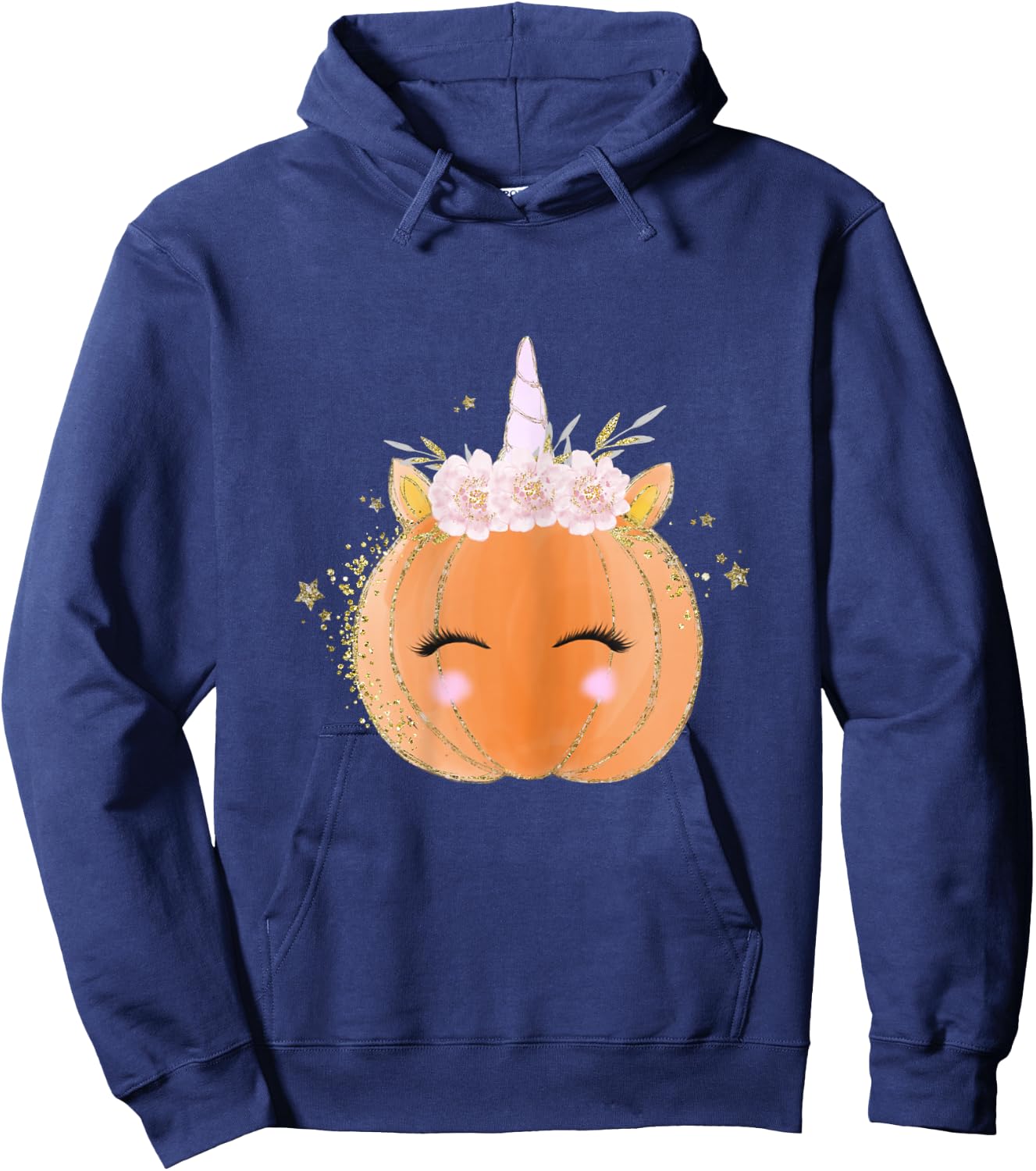 Unicorn Pumpkin Costume Halloween Gift Girls Kid Women Men Hoodie - Hoodie | Navy