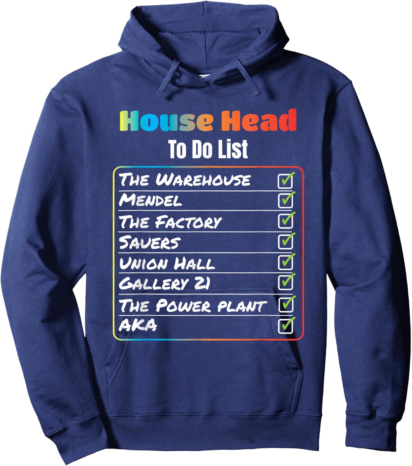 House Head to Do List Chicago House Music T Shirt Hoodie - Hoodie | Navy